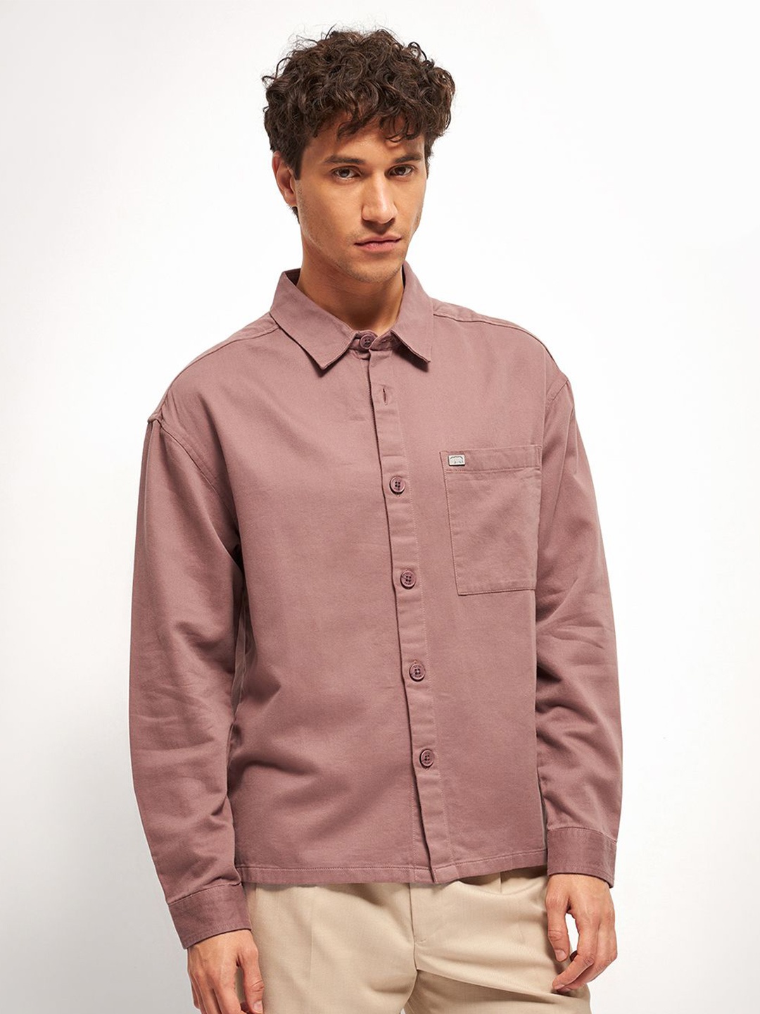 

THE BEAR HOUSE Men Opaque Casual Shirt, Pink