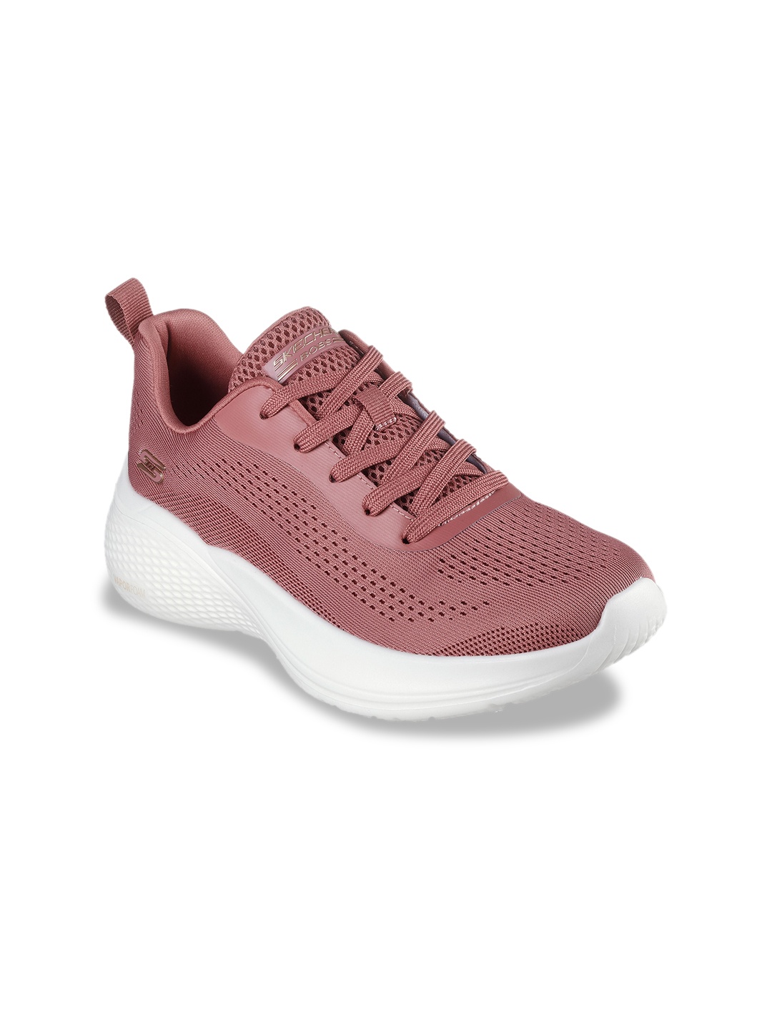 

Skechers Women BOBS INFINITY Casual Perforations Lace Up Sneakers, Rose
