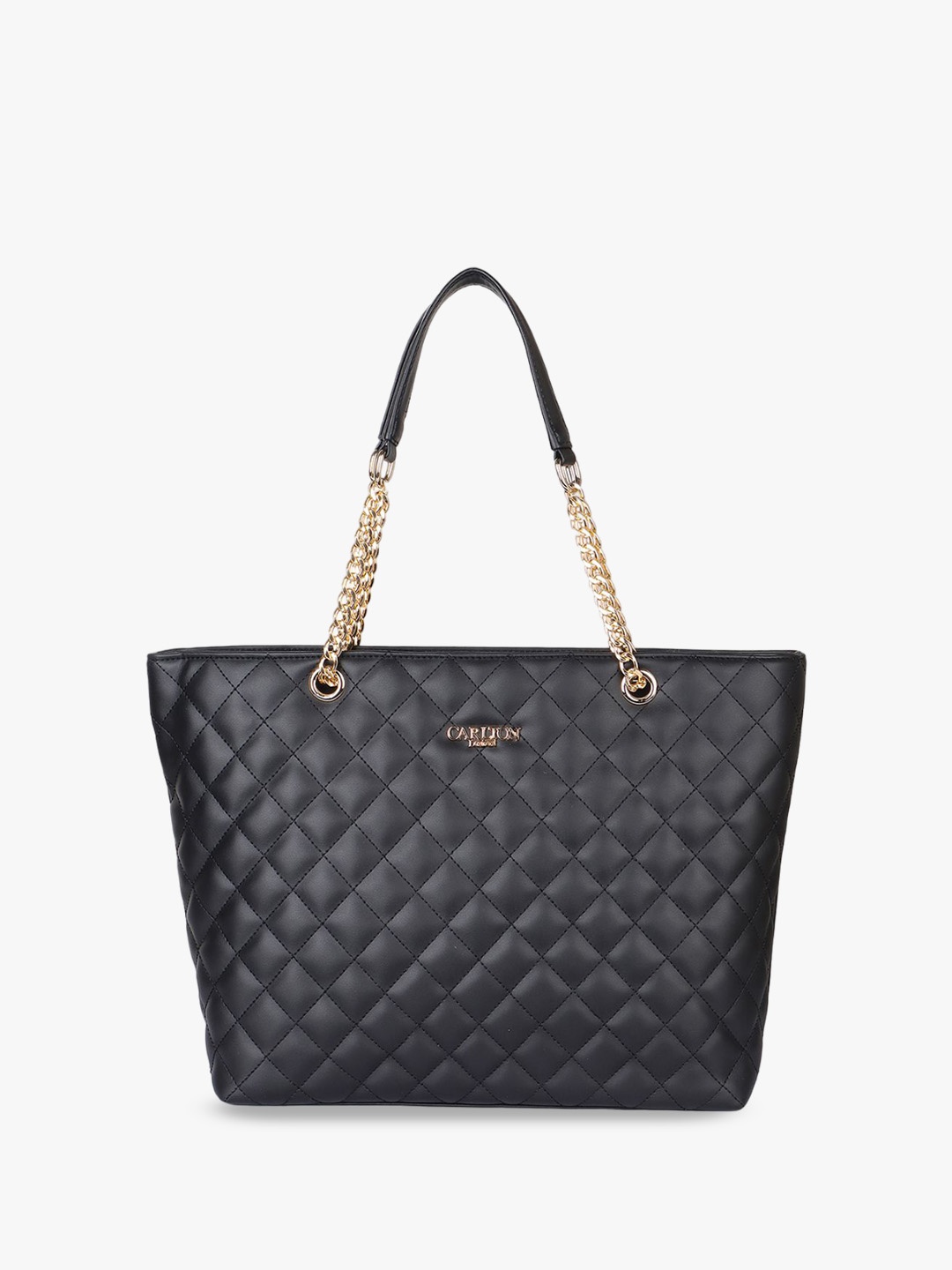 

Carlton London Textured Shopper Shoulder Bag with Quilted, Black