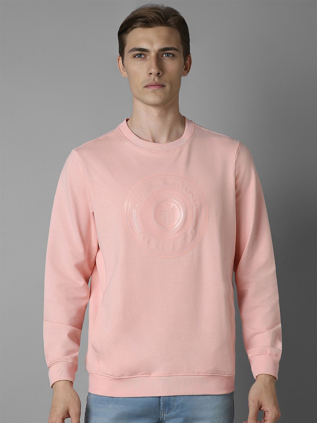

Louis Philippe Sport Men Printed Sweatshirt, Pink