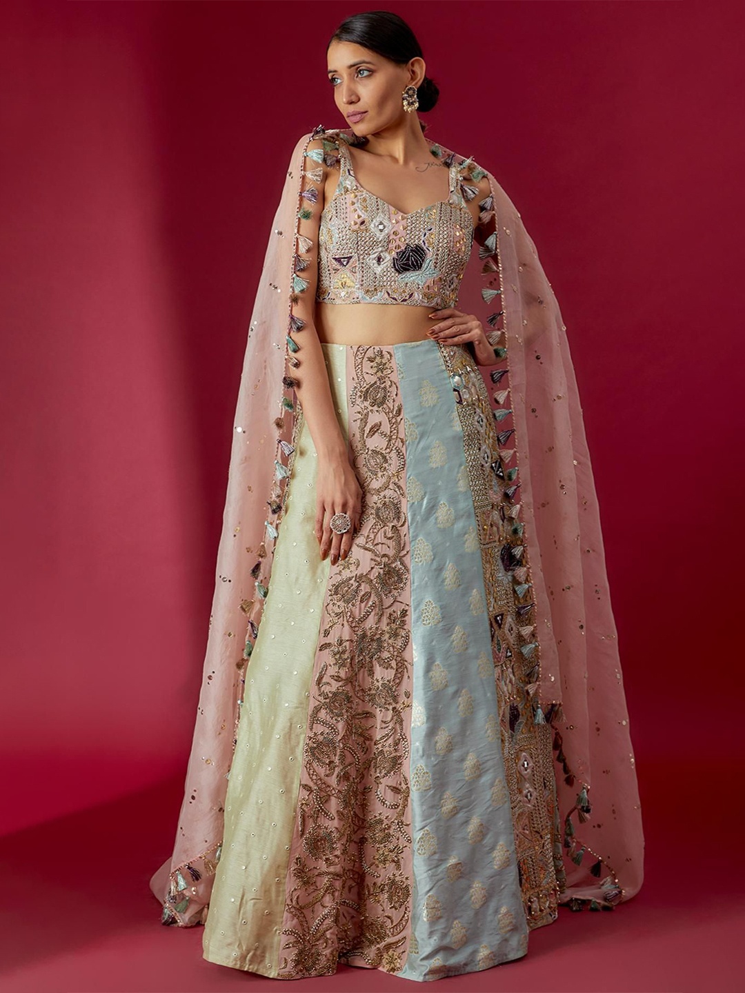 

Payal Singhal Embellished Ready to Wear Lehenga & Blouse With Dupatta, Pink