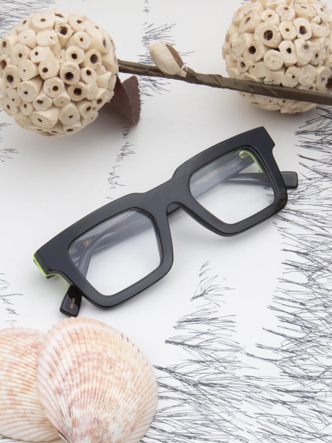 

Ted Smith Unisex Full Rim Square Frames, Black
