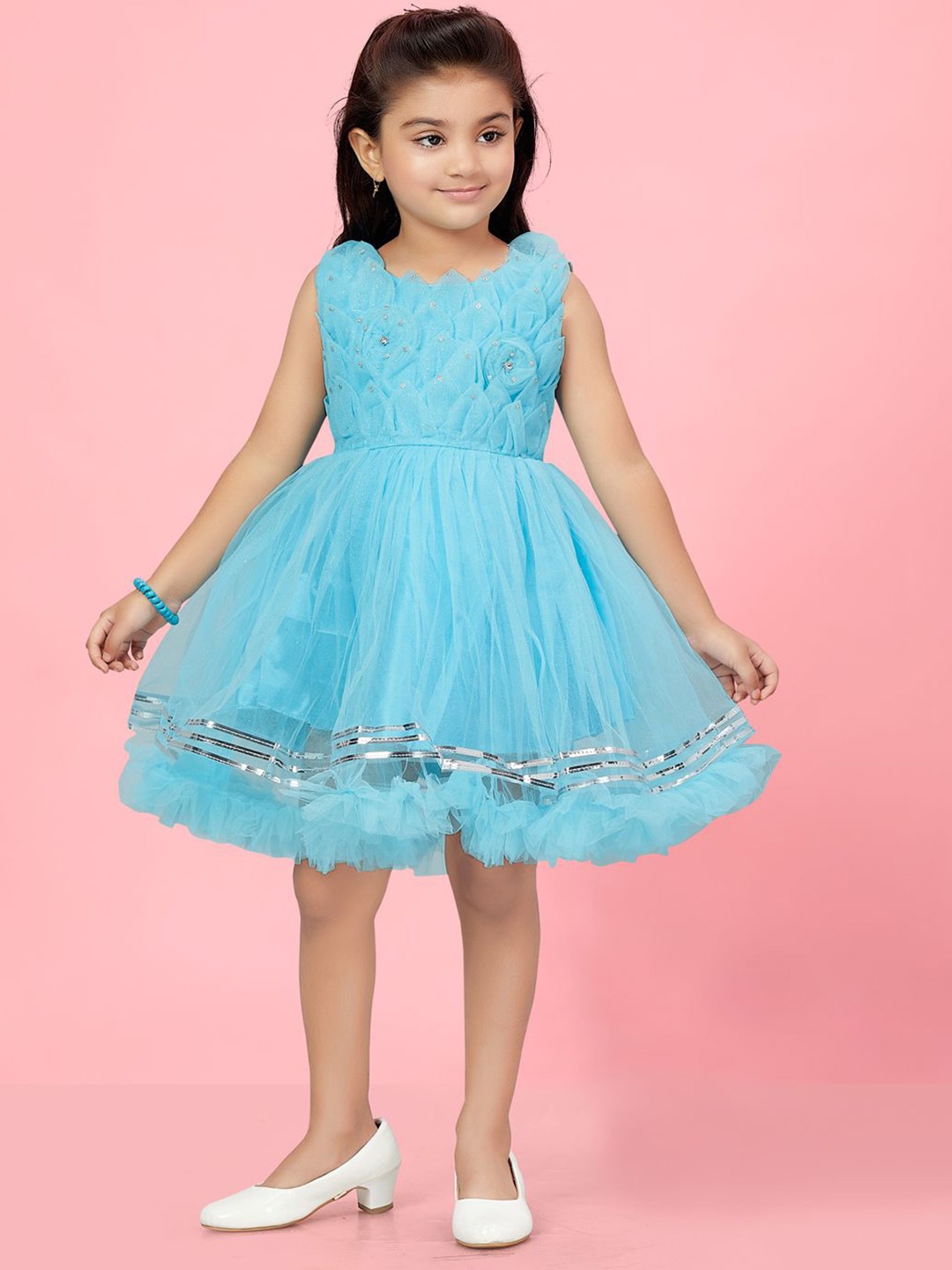 

BAESD Net Fit & Flare Dress, Turquoise blue