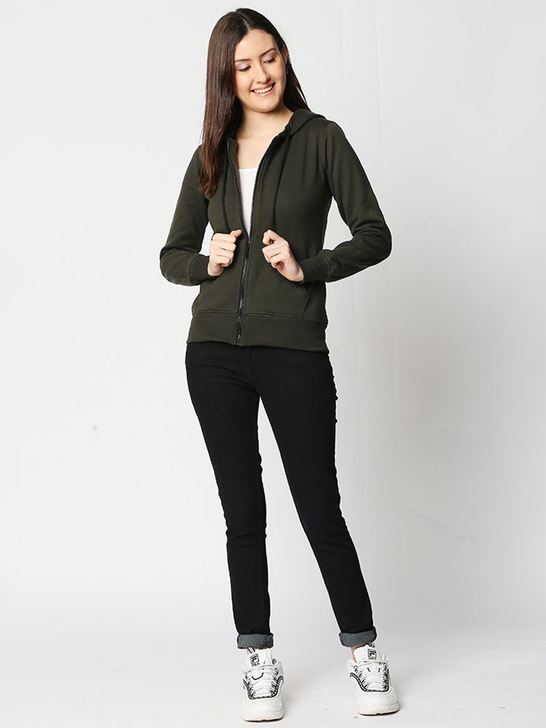 

Wear Your Opinion Women Hooded Sweatshirt, Olive