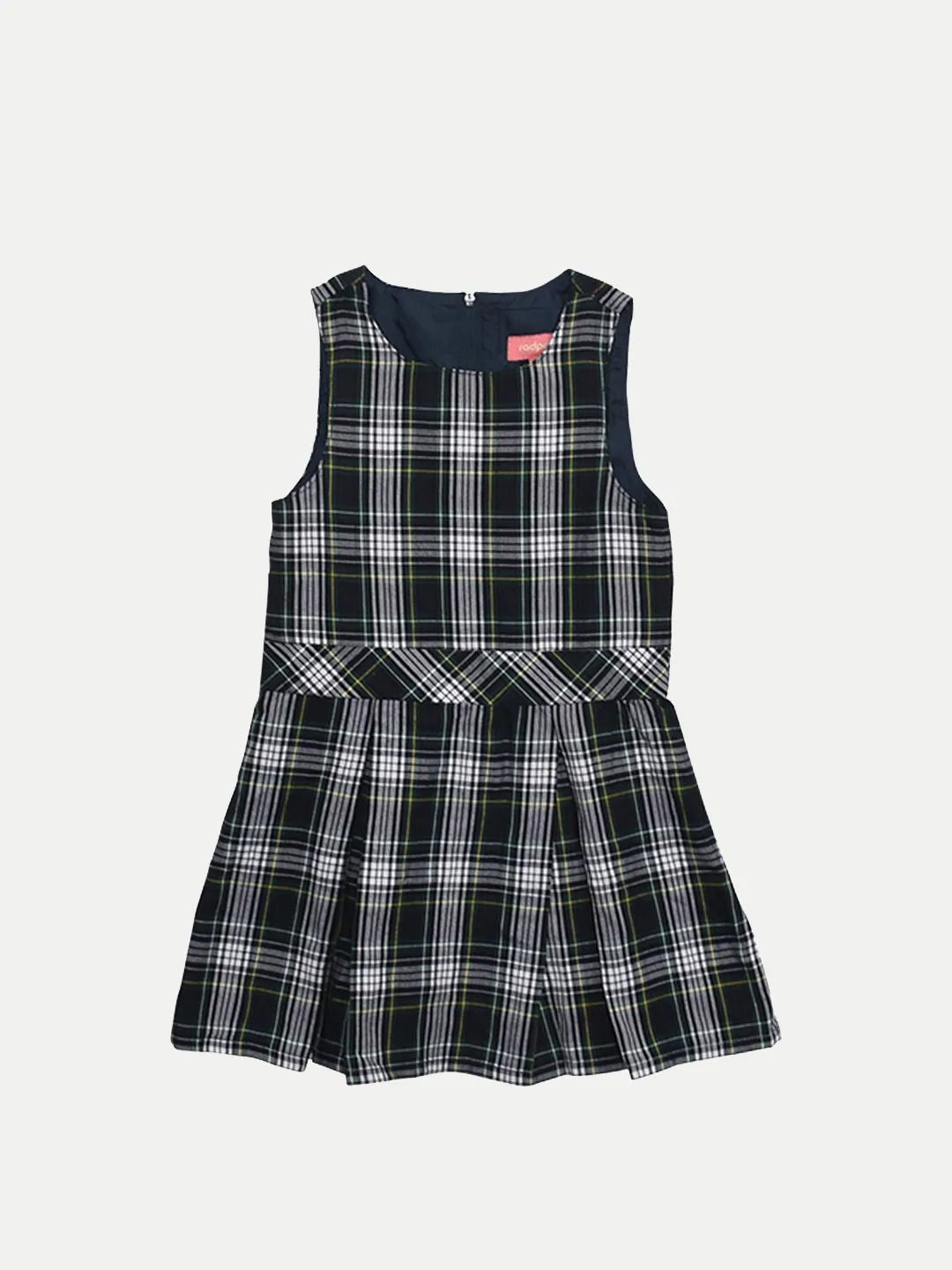 

BAESD Checked Flared hem A-Line Dress, Black