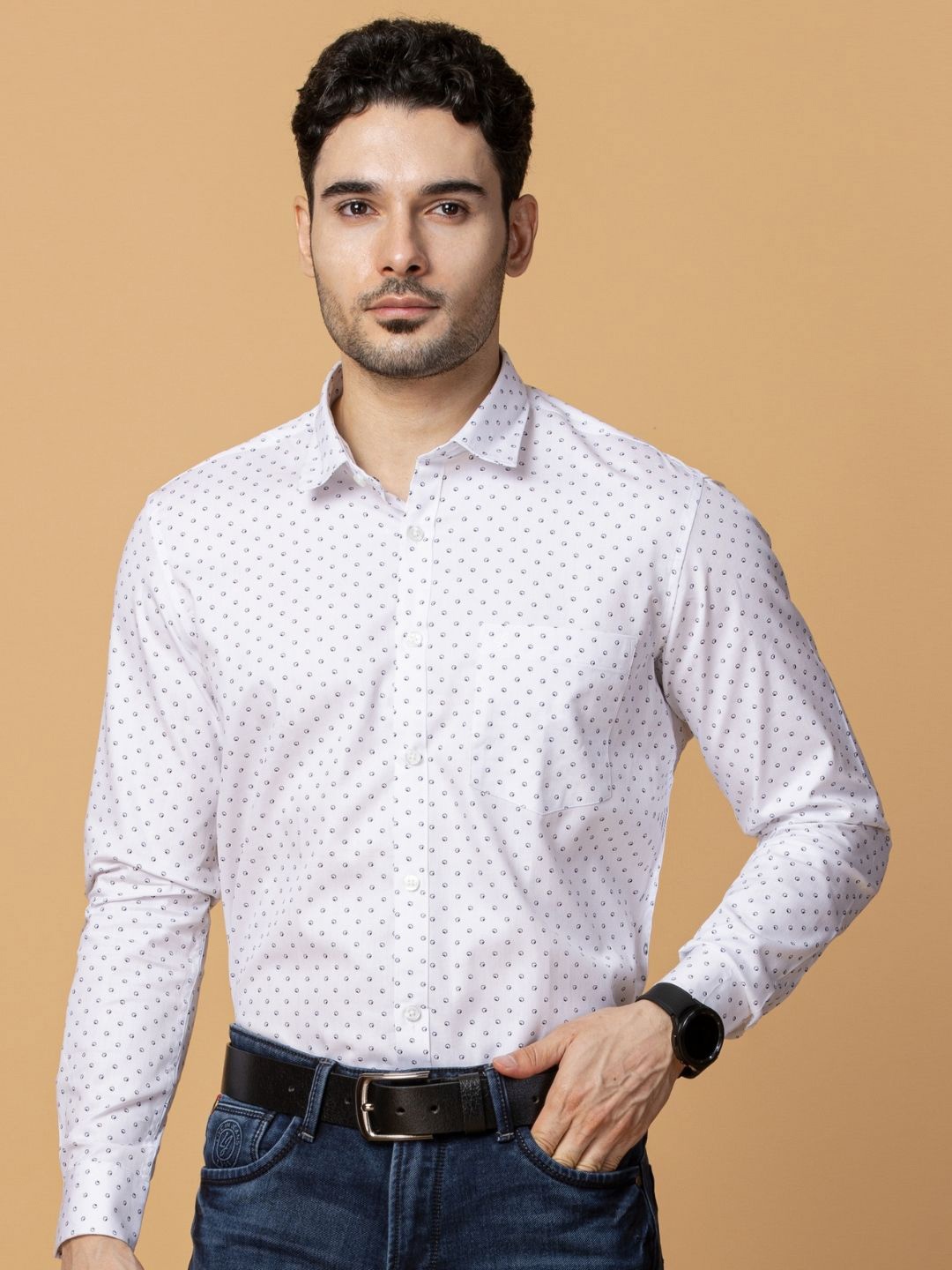 

Berkshire Men Comfort Spread Collar Solid Cotton Slim Fit Formal Shirt, White