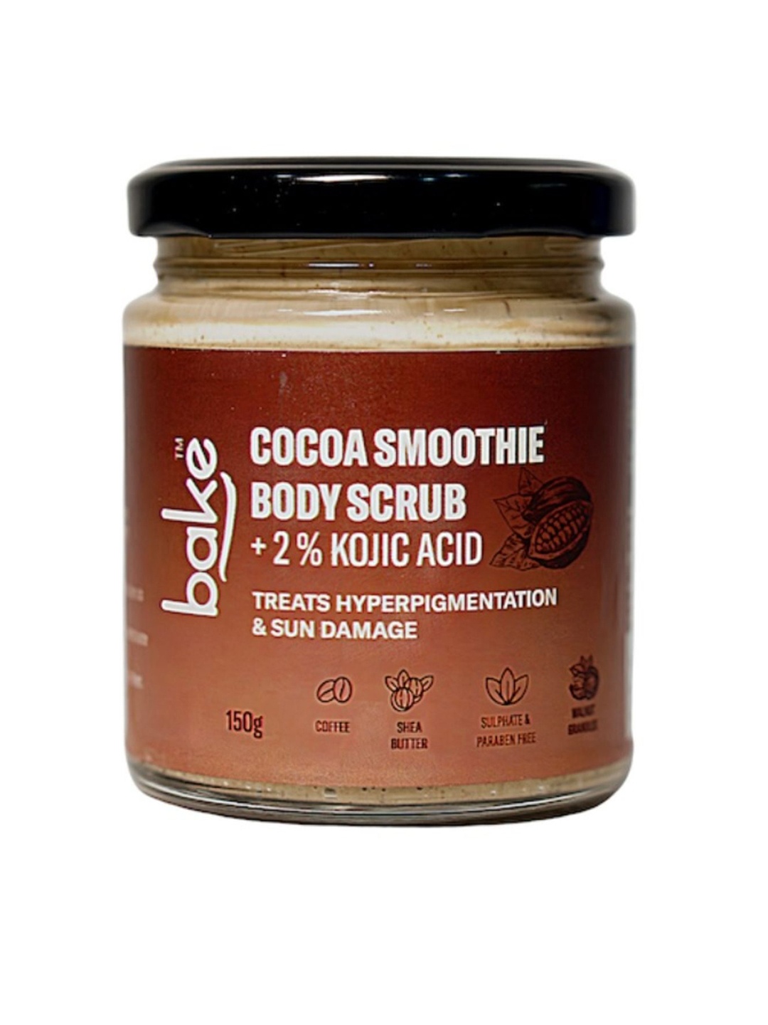 

BAKE De-Tan 2% Kojic Acid Cocoa Smoothie Body Scrub 150 g, Coffee brown