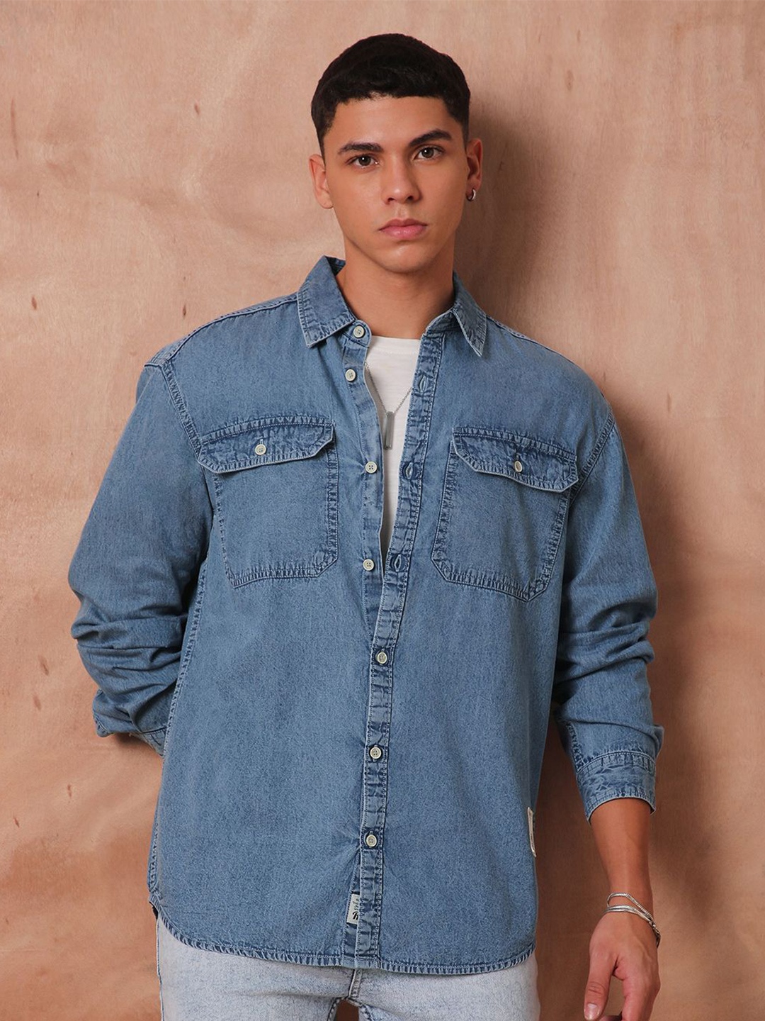 

The Roadster Lifestyle Co Relaxed Fit Longsleeves Shirts, Turquoise blue