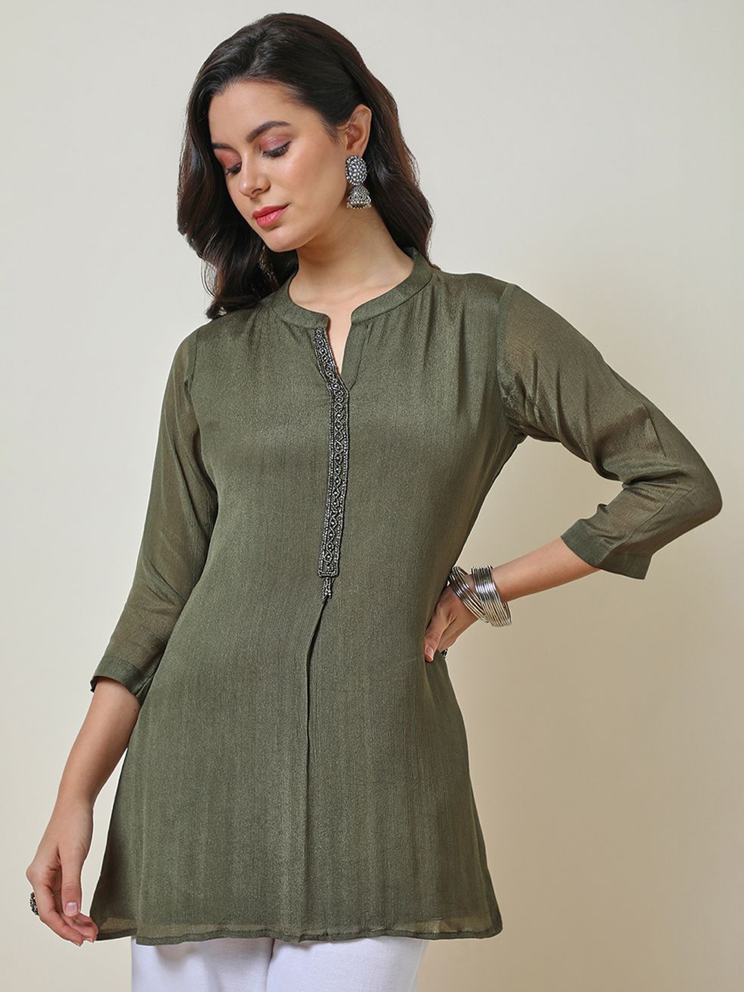 

Soch Mandarin Collar Tunic, Olive