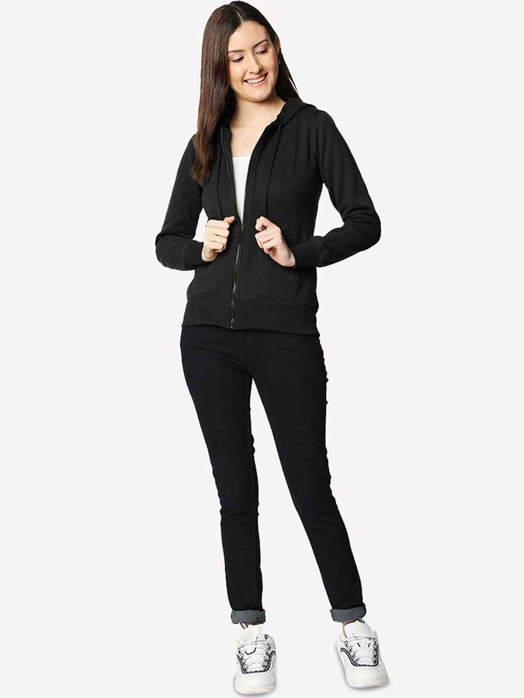 

Wear Your Opinion Women Hooded Sweatshirt, Black