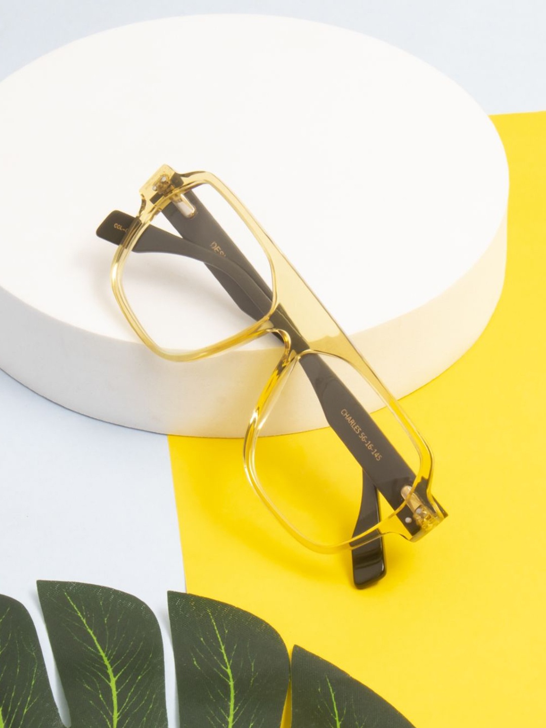 

Ted Smith Unisex 100% Acetate Full Rim Aviator Frames, Yellow