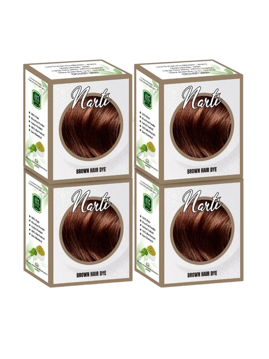 

NARTI Set Of 4 Henna Hair Dye-240g-Brown