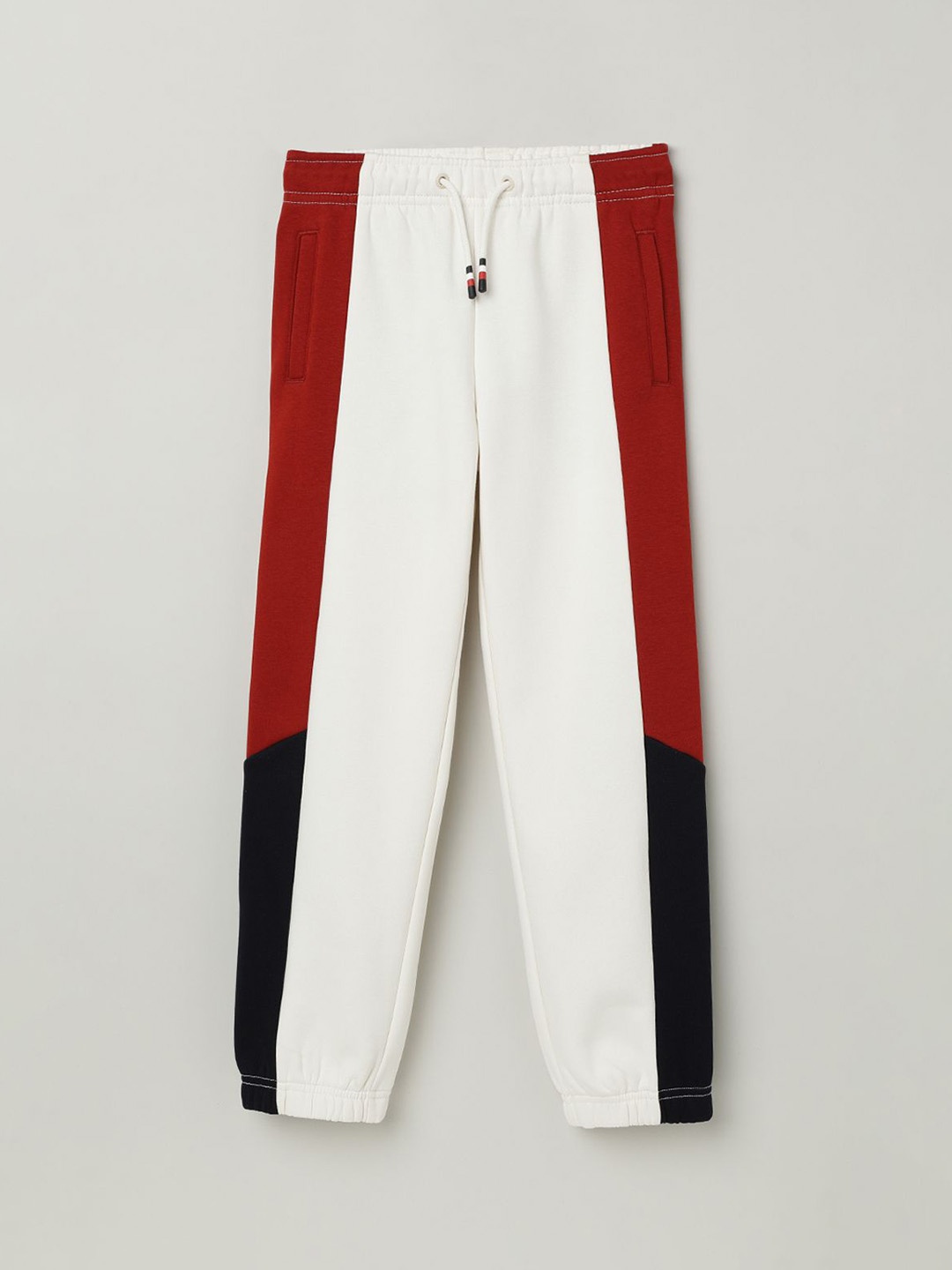 

Tommy Hilfiger Boys Colourblocked Mid-Rise Joggers, White