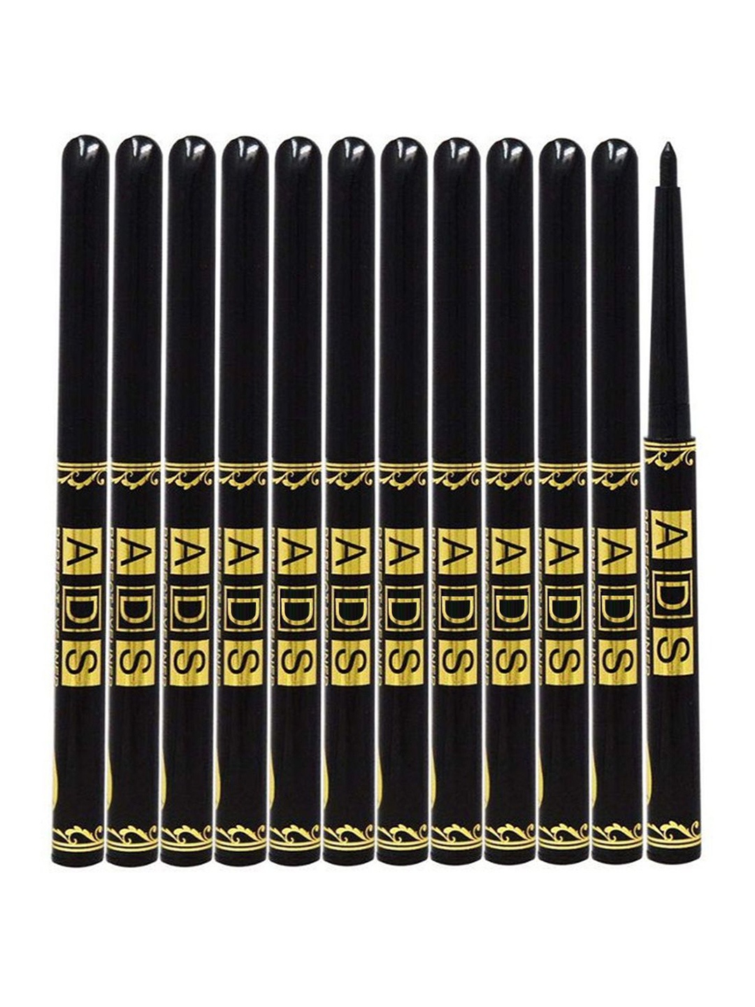 

A.D.S Set Of 12 Ultimate All-Day Dramatic Eyes Transfer Proof Eyeliner - 10gm Each, Black