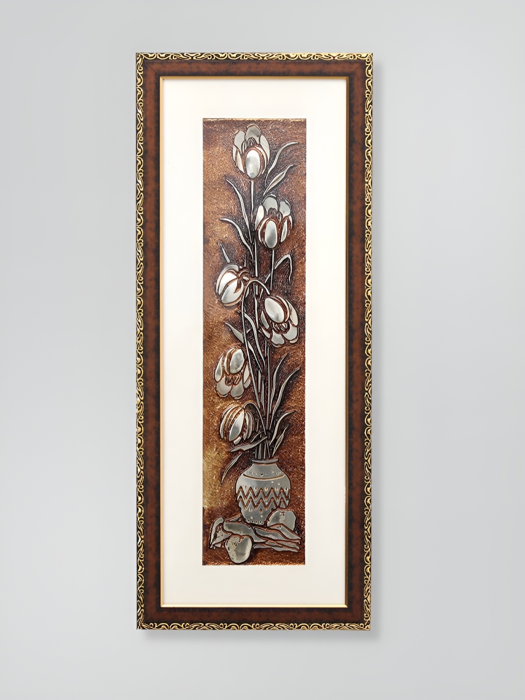 

SHREE KALA HOME DECOR Brown & White 1 Piece Synthetic Wood Floral and Botanical Wall Paintings