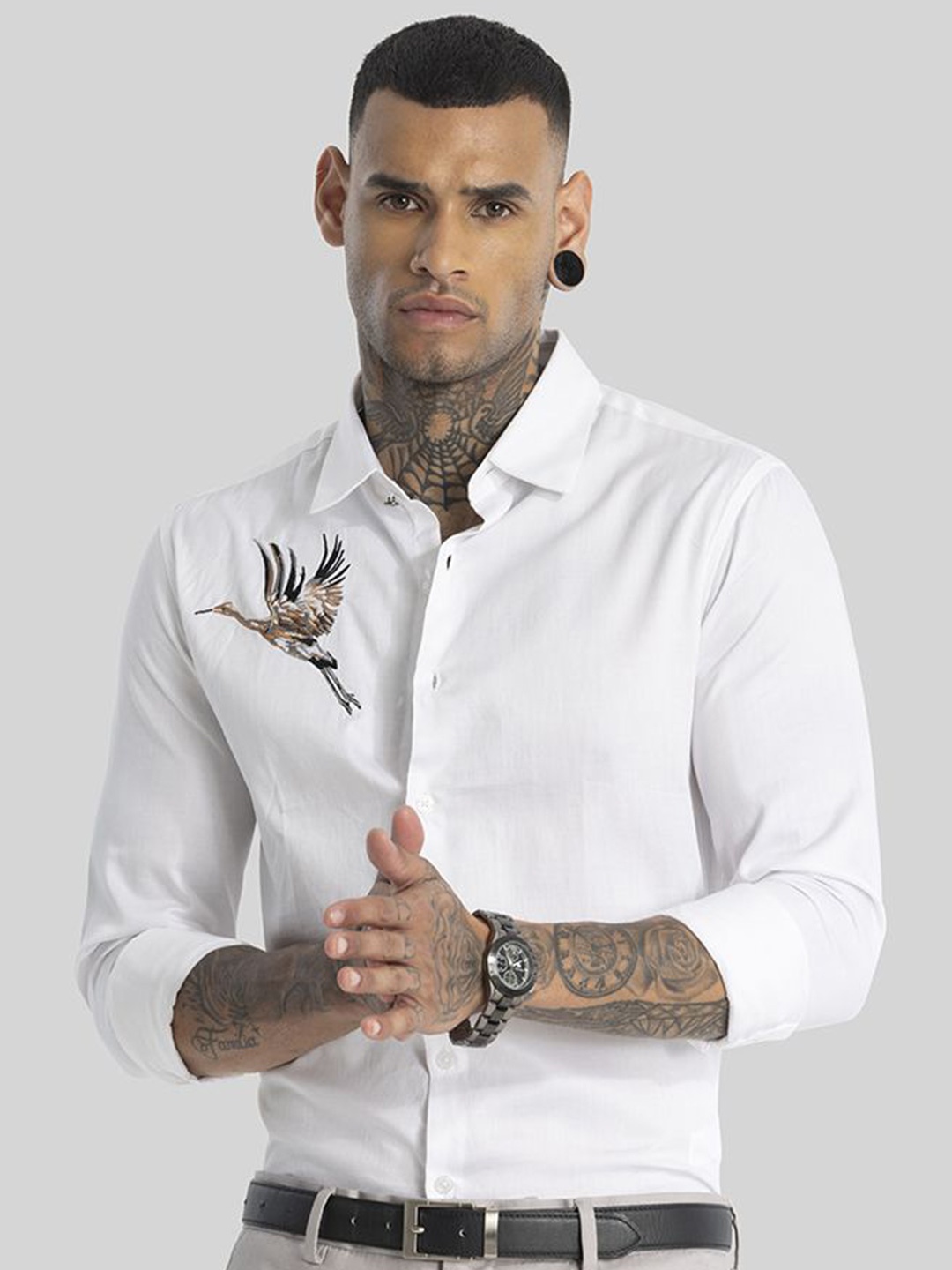 

Snitch Men Smart Slim Fit Opaque Formal Shirt, White