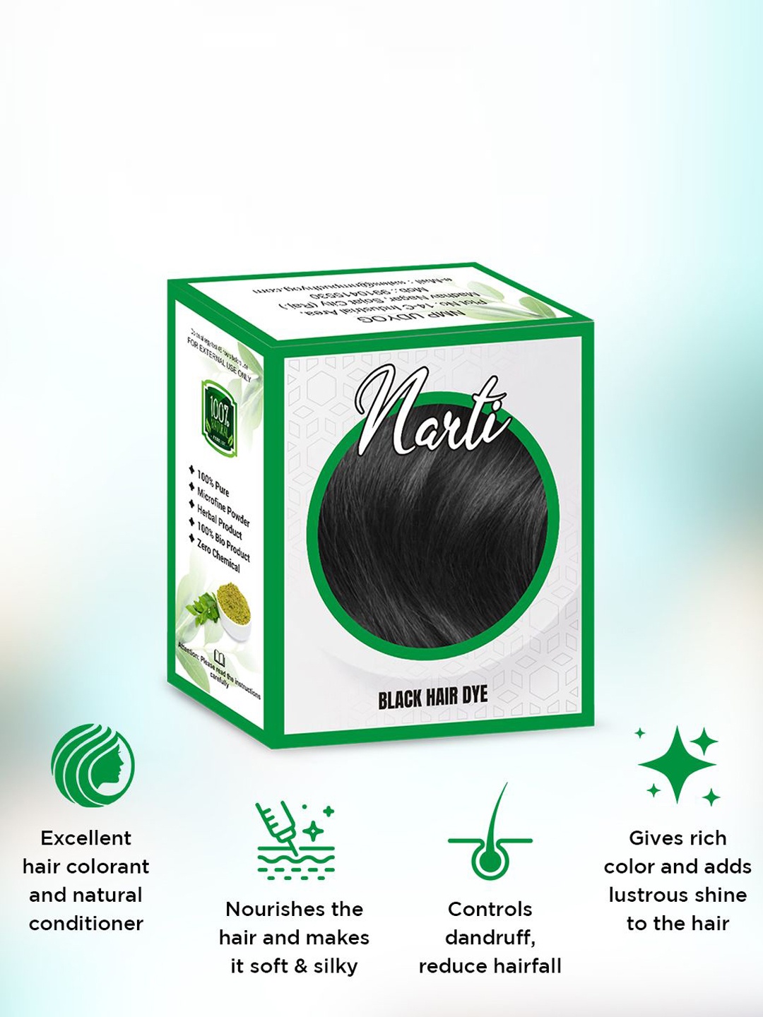

NARTI Nourishing Henna Hair Color- Black- 60g