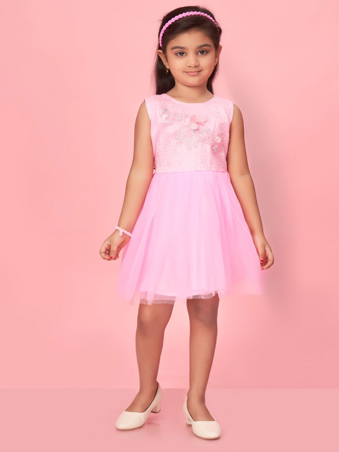 

BAESD Net Fit & Flare Dress, Pink