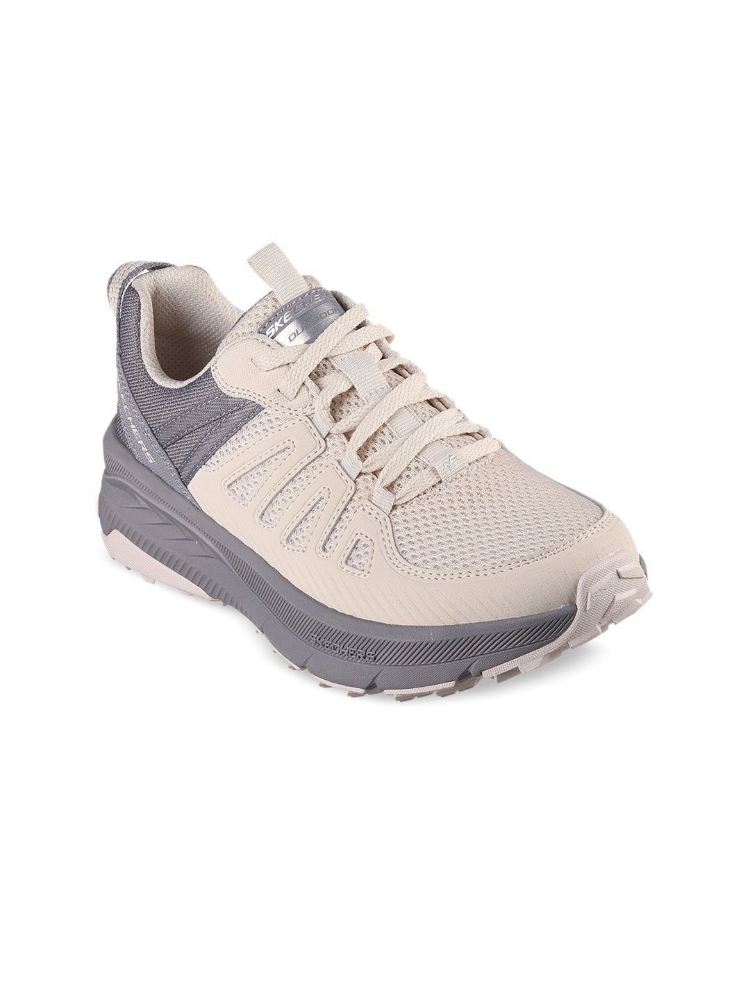 

Skechers SWITCH BACK - CASCADES Women Colorblocked Lace-Up Sneakers, Beige