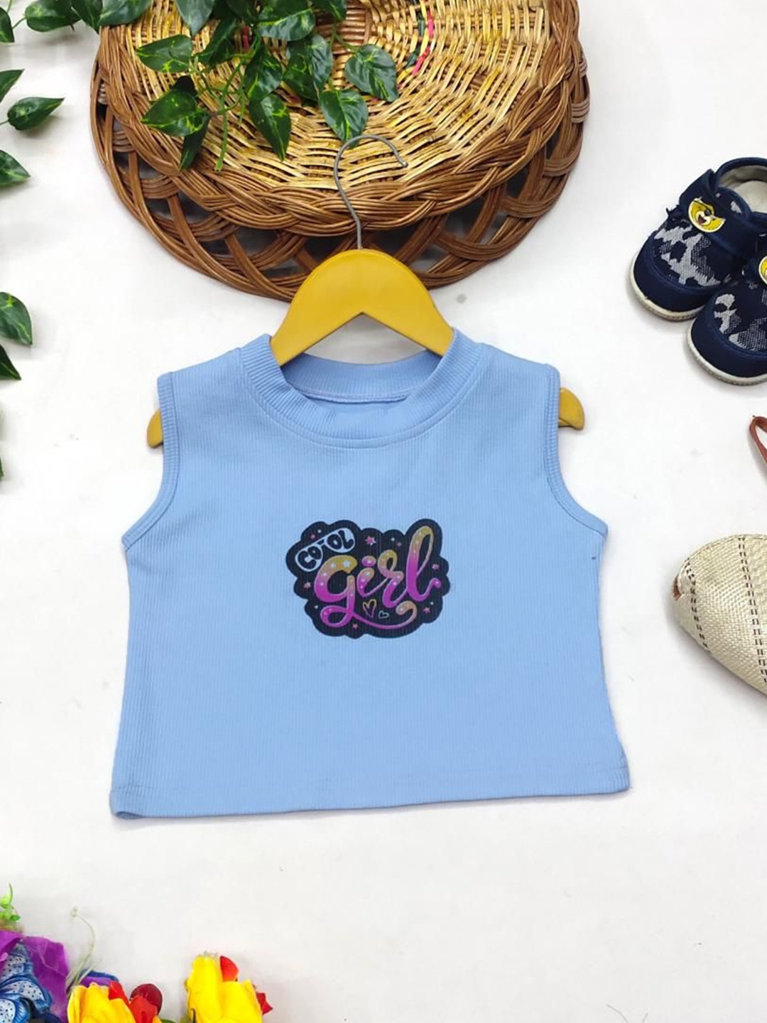 

BAESD Print Crop Top, Turquoise blue