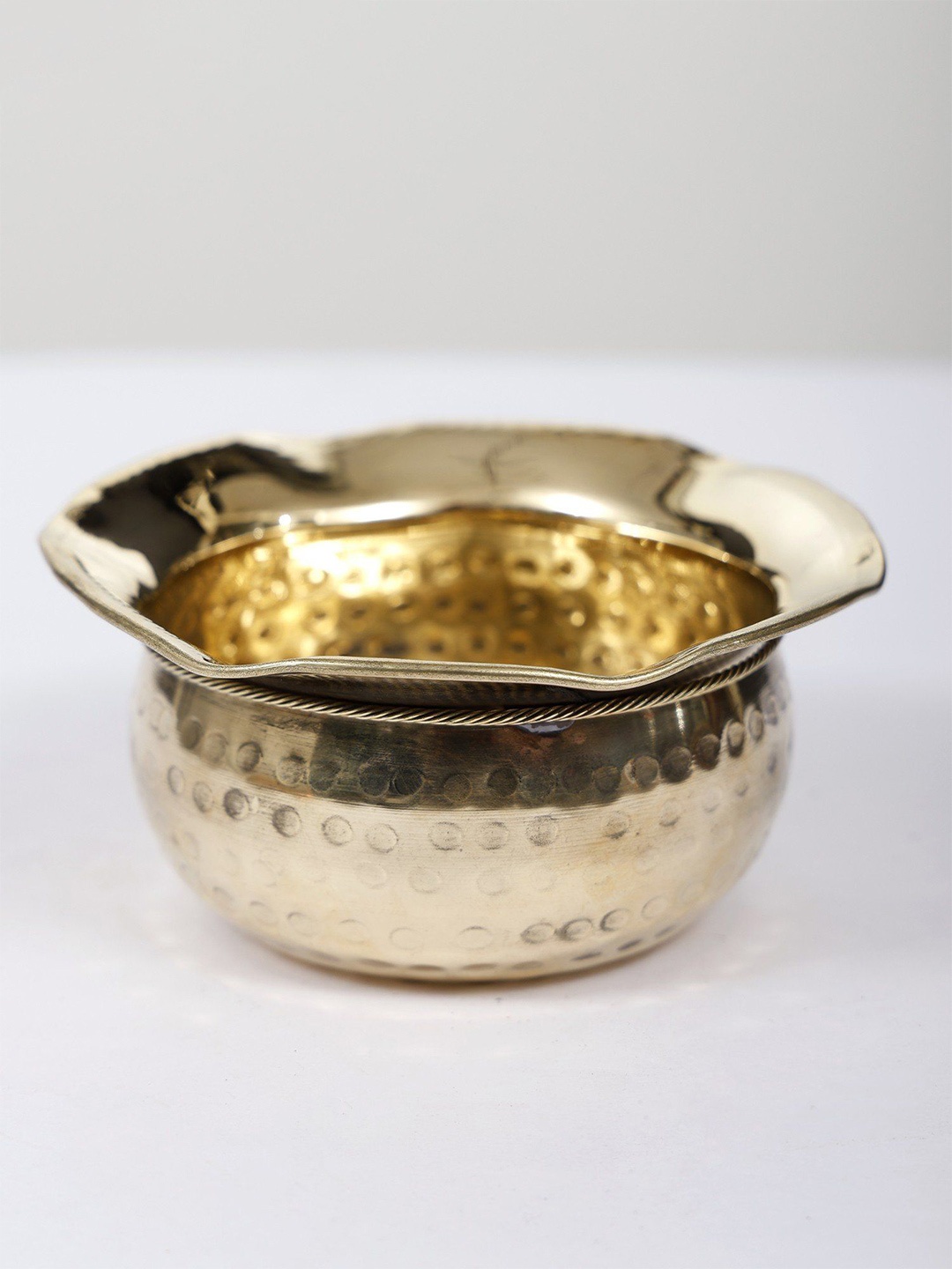 

Exotic India Brass Glossy Ritual Bowl, Gold