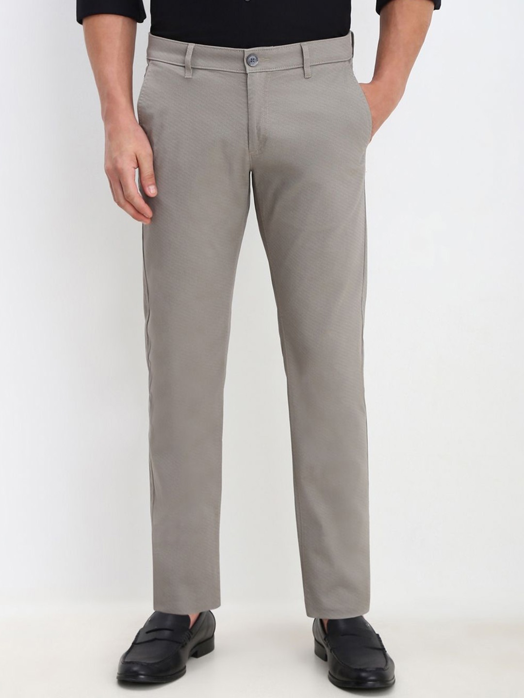 

Allen Solly Men Mid-Rise Slim Fit Trousers, Grey