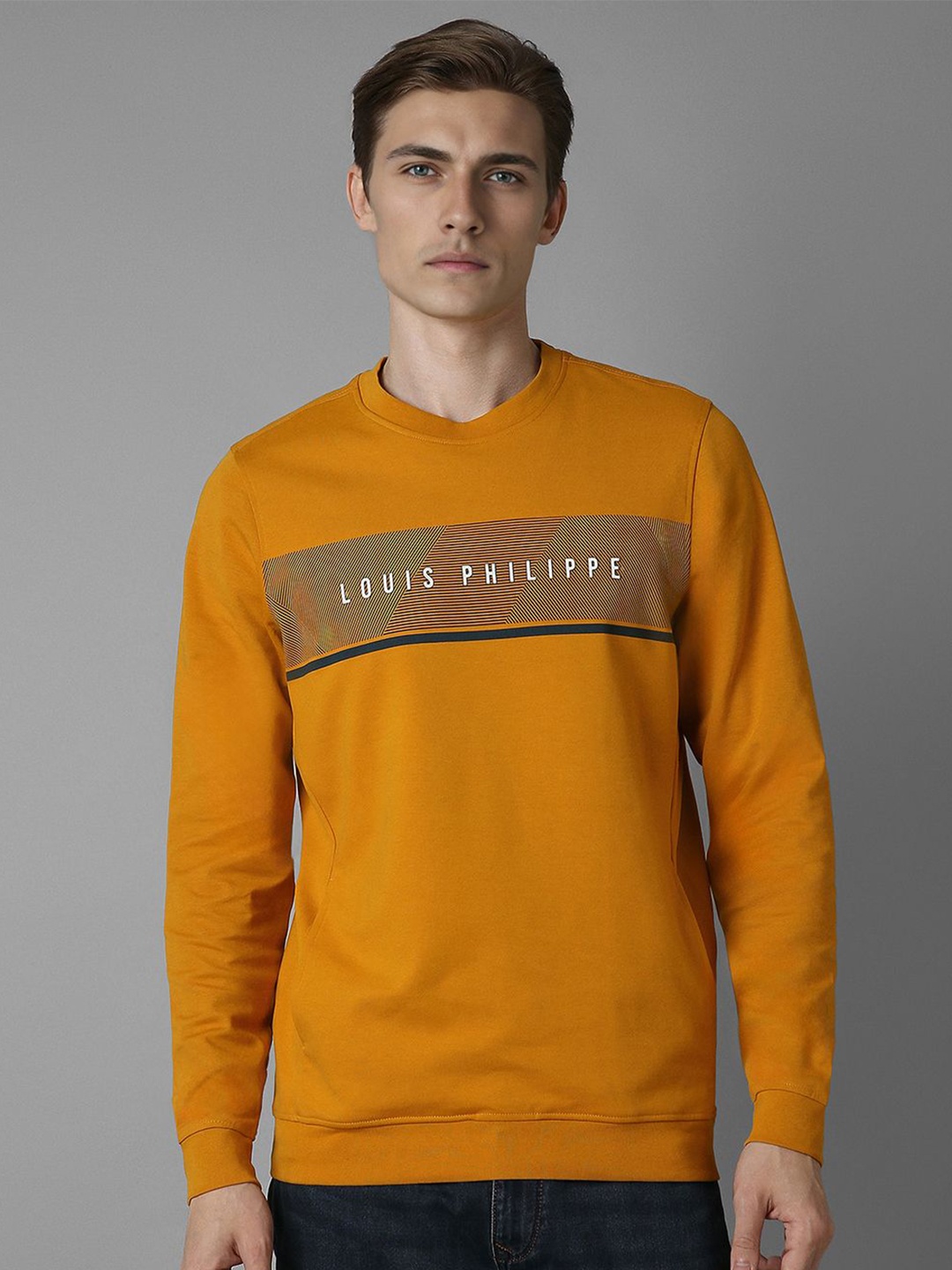 

Louis Philippe Sport Men Printed Sweatshirt, Orange