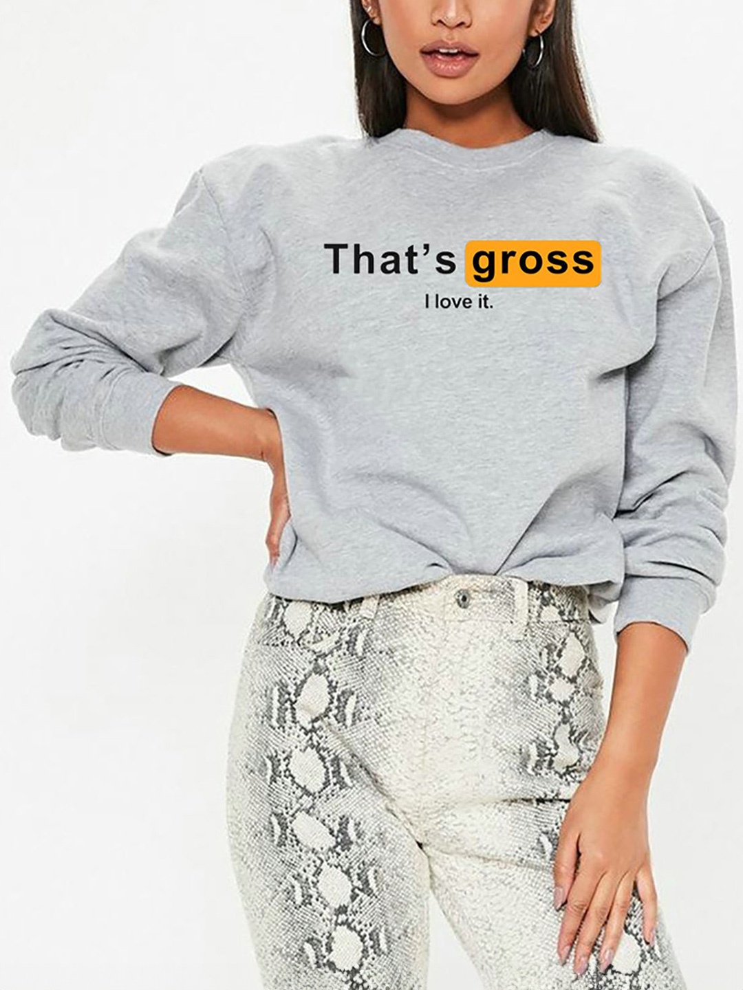 

StyleCast x Revolte Women Printed Sweatshirt, Grey