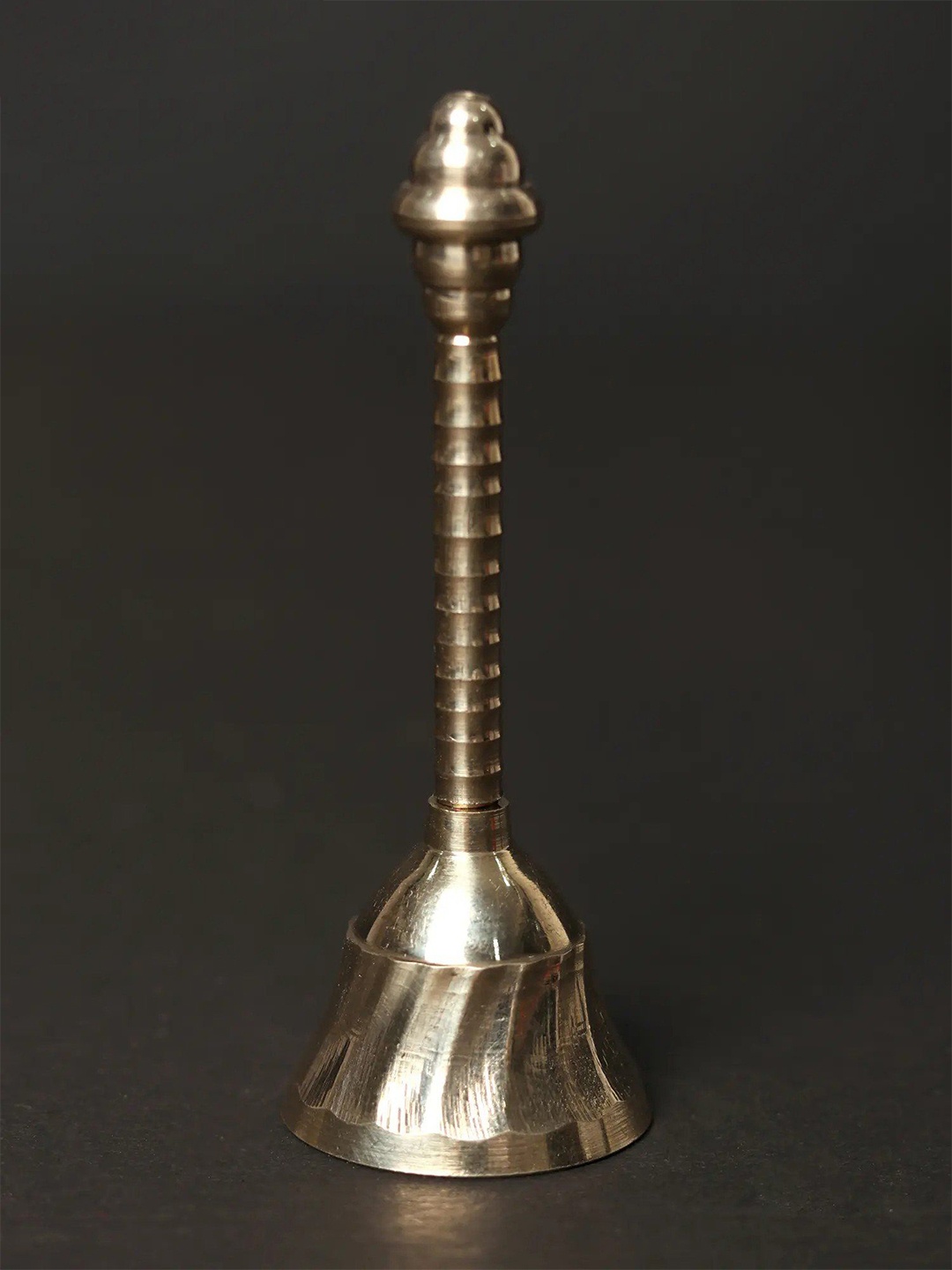 

Exotic India Puja Handheld Bell in Brass, Gold