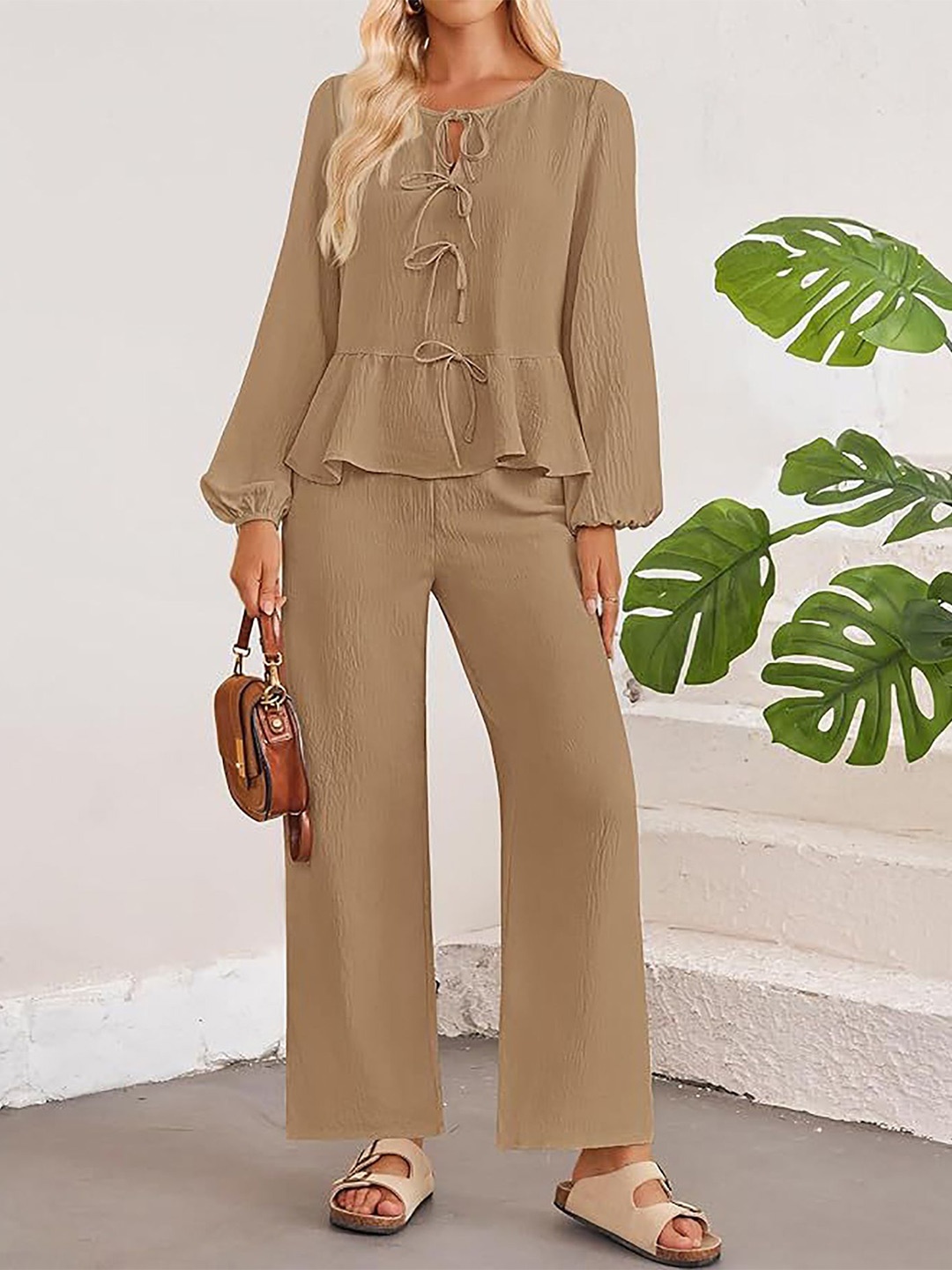 

StyleCast x Revolte Top with Trousers, Khaki