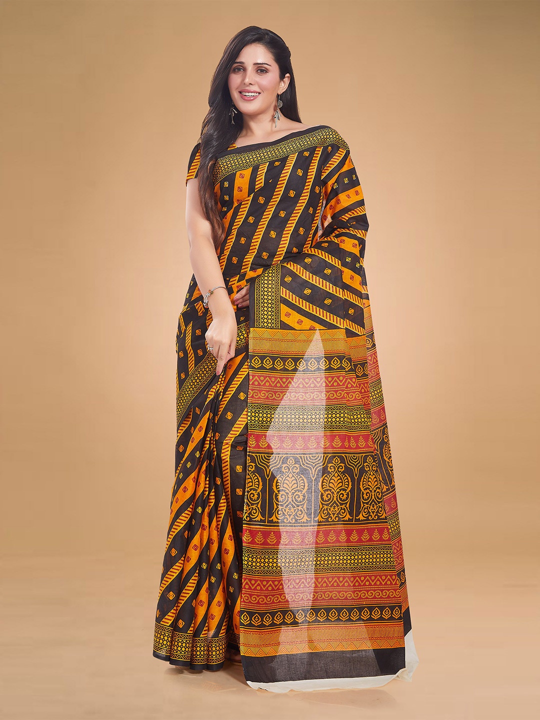 

Rani Saahiba Pure Cotton Saree, Black