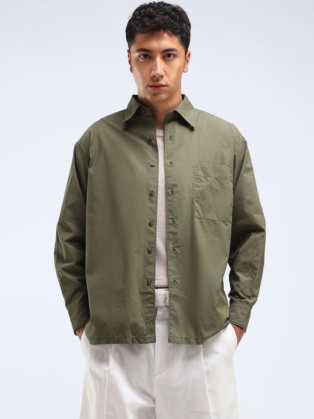 

Flying Machine Men Opaque Casual Shirt, Green