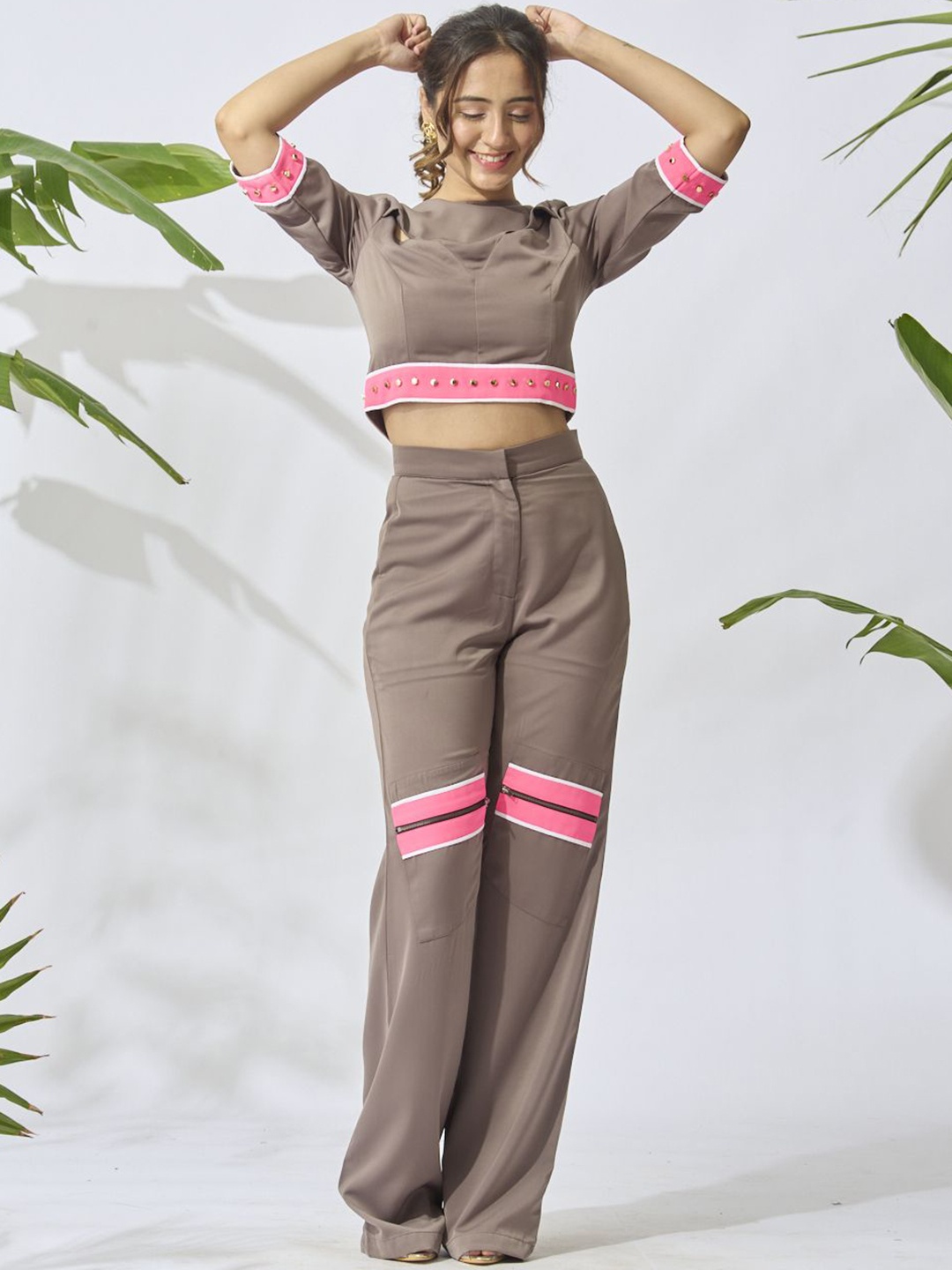 

Risate Three Quarter Sleeves Top & Trouser Co-Ords, Grey