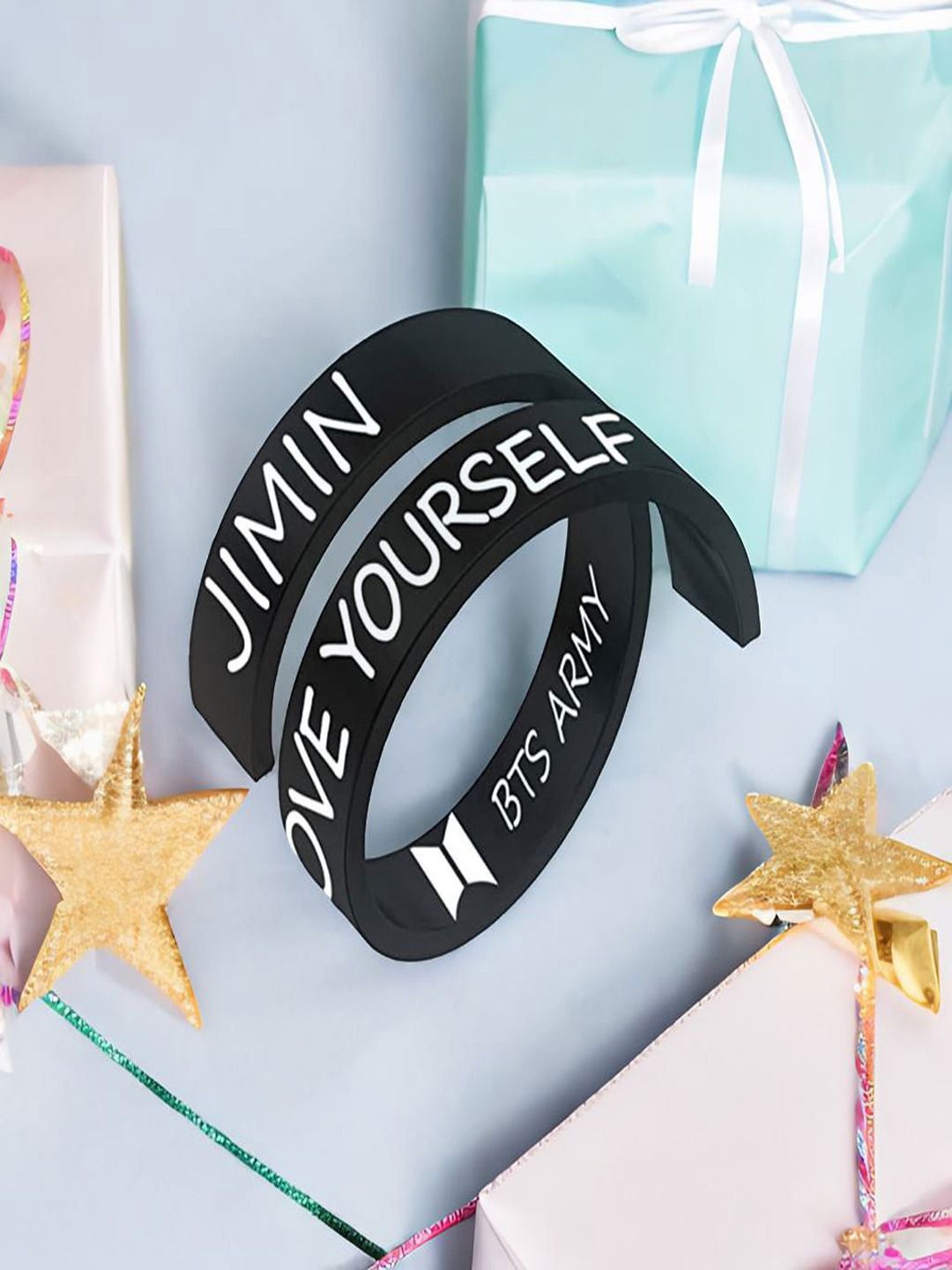 

UNIVERSITY TRENDZ BTS JIMIN Engraved Finger Ring, Black