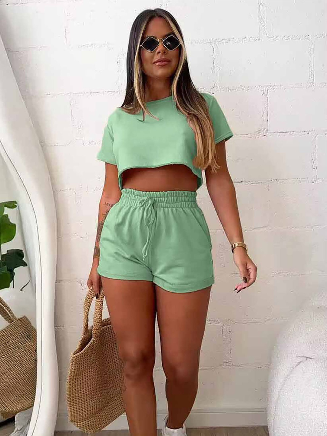 

StyleCast x Revolte Top with Shorts, Green