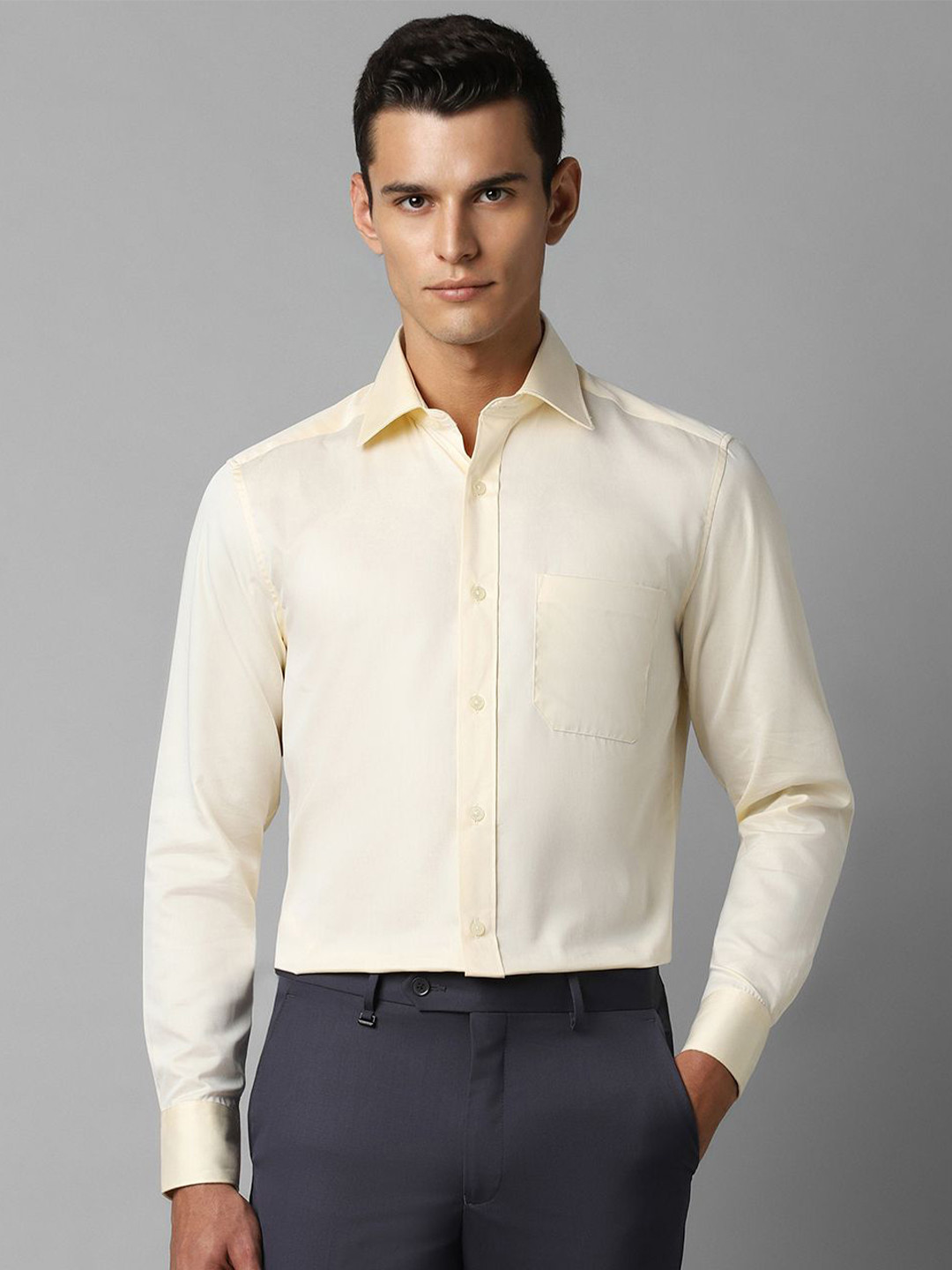 

Louis Philippe Men Classic Opaque Formal Shirt, Yellow