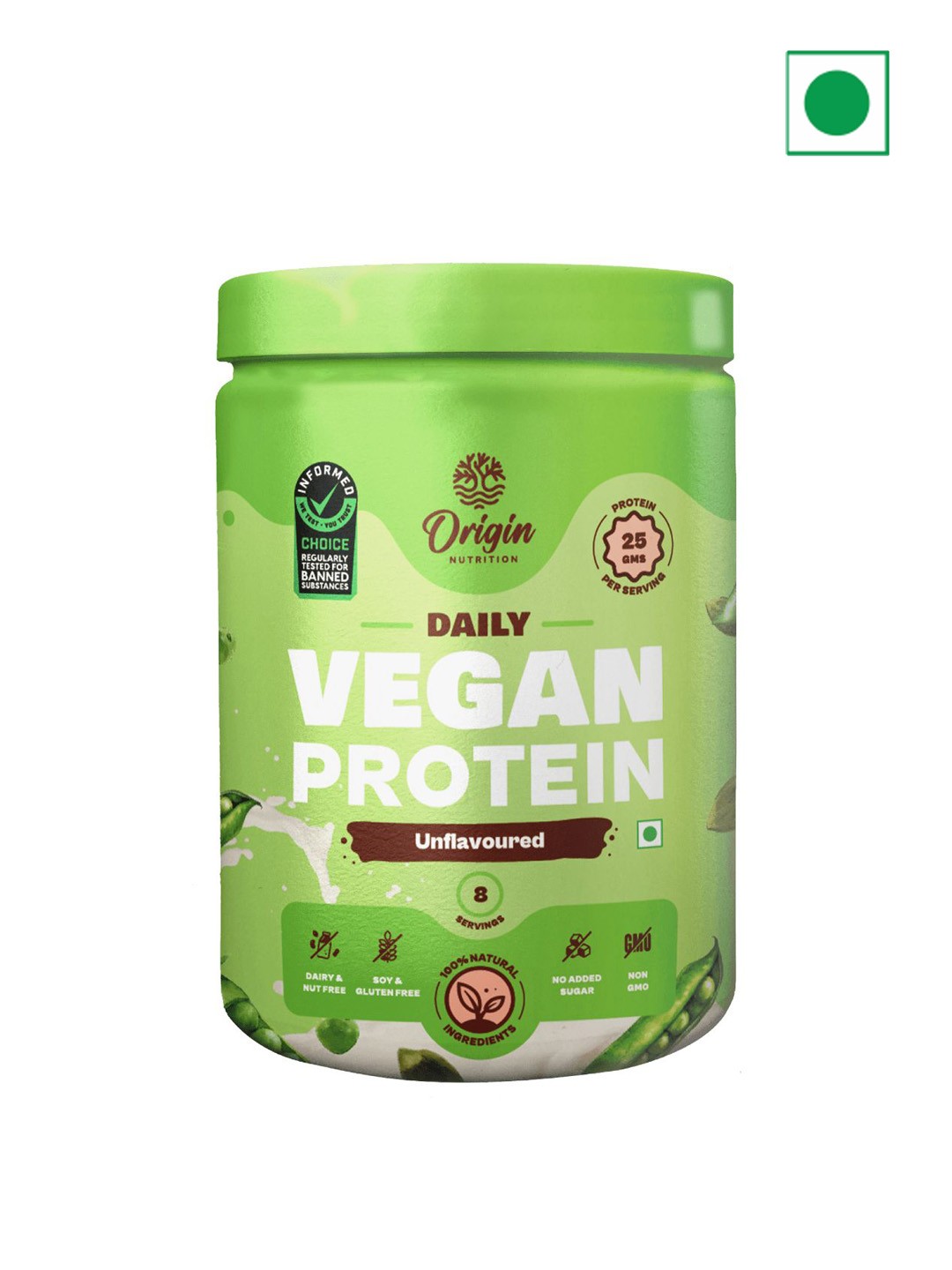 

Origin Nutrition Daily Vegan Unflavored Proteins-250 g, White