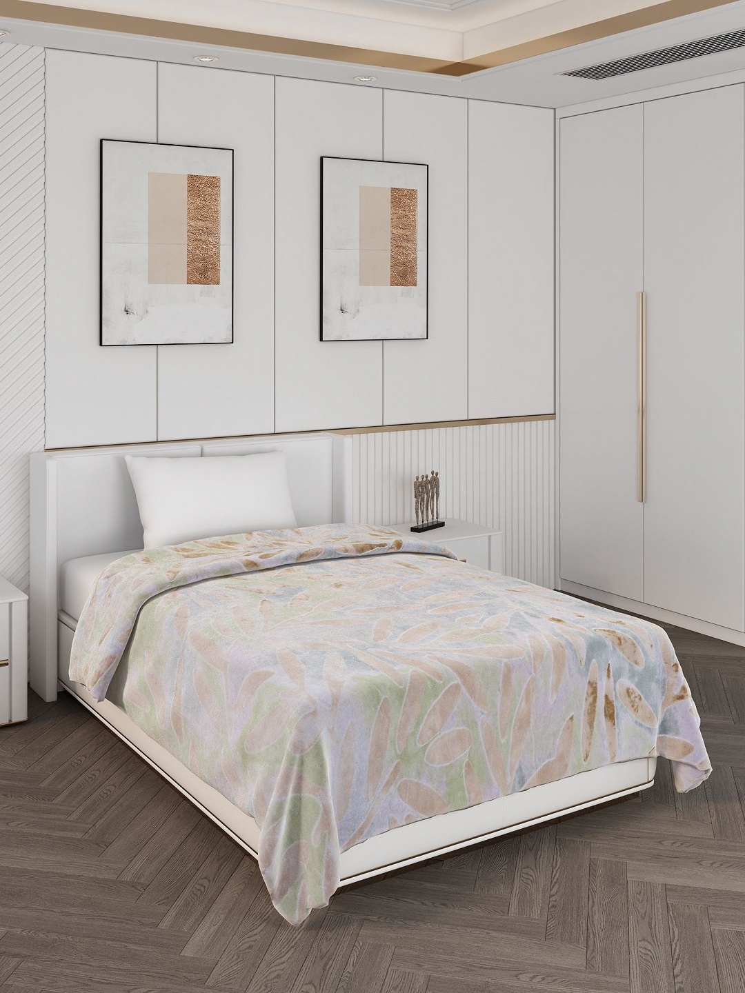 

Monte Carlo Green & Beige Mild Winter 600 GSM Single Bed Blanket