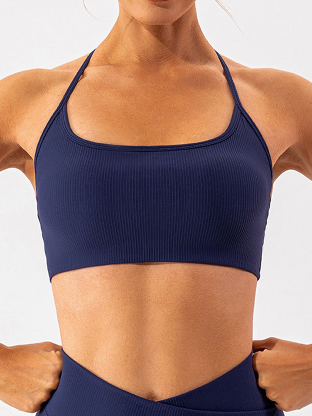 

LULU & SKY Bralette Crop Top, Navy blue