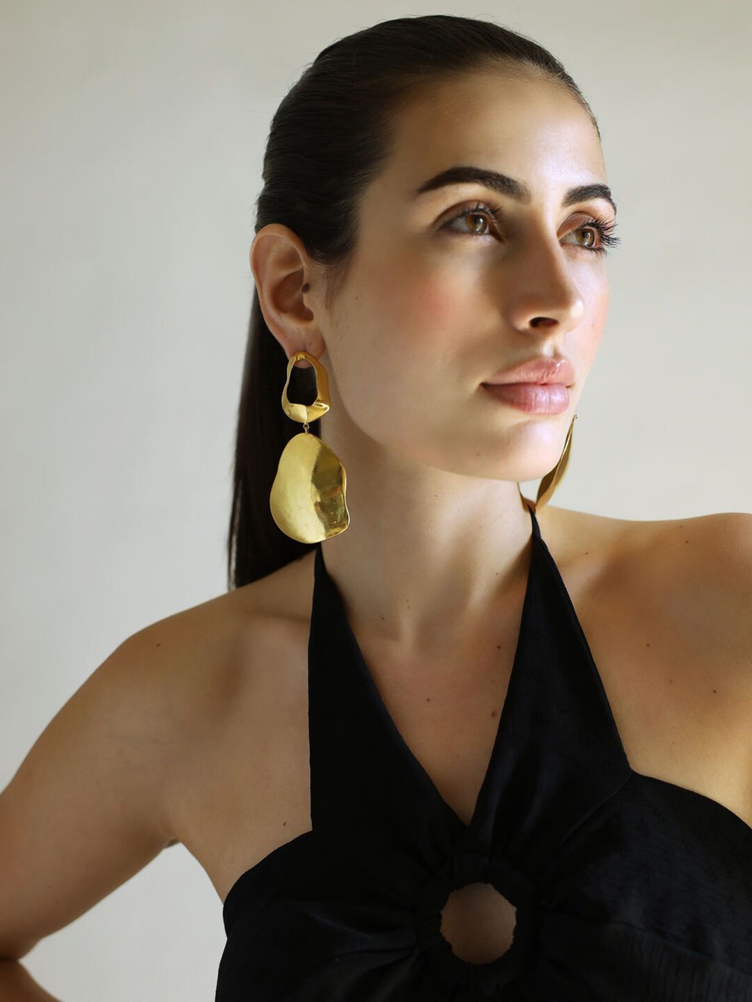 

Varnika Arora Geometric Drop Earrings, Gold