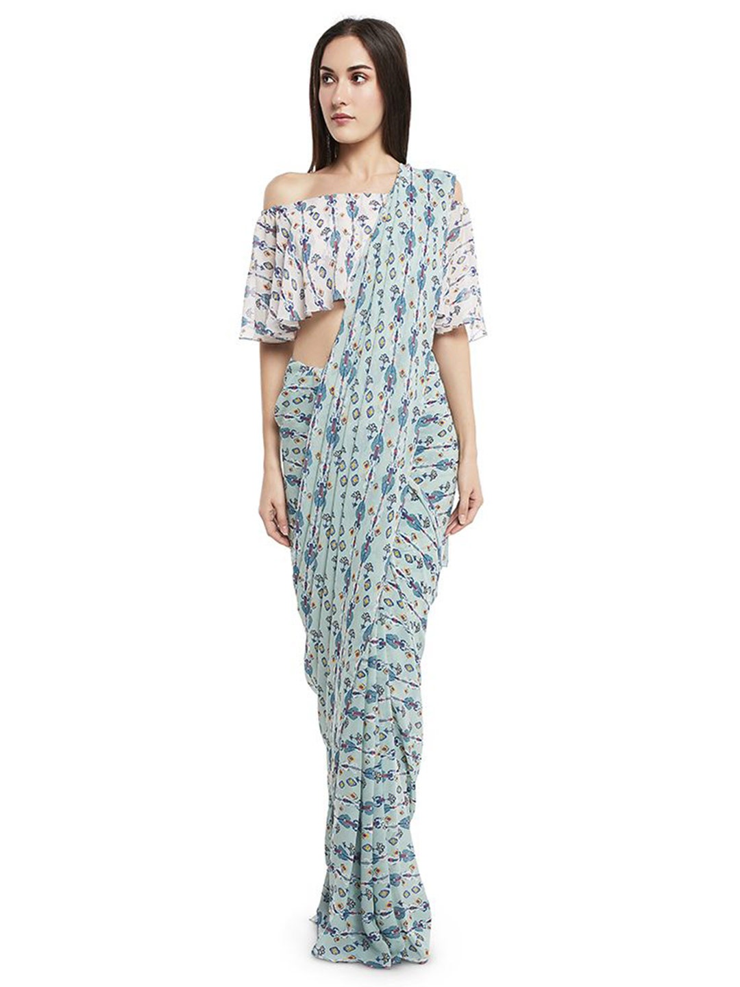 

PS PRET BY PAYAL SINGHAL Floral Print Georgette Top, Blue
