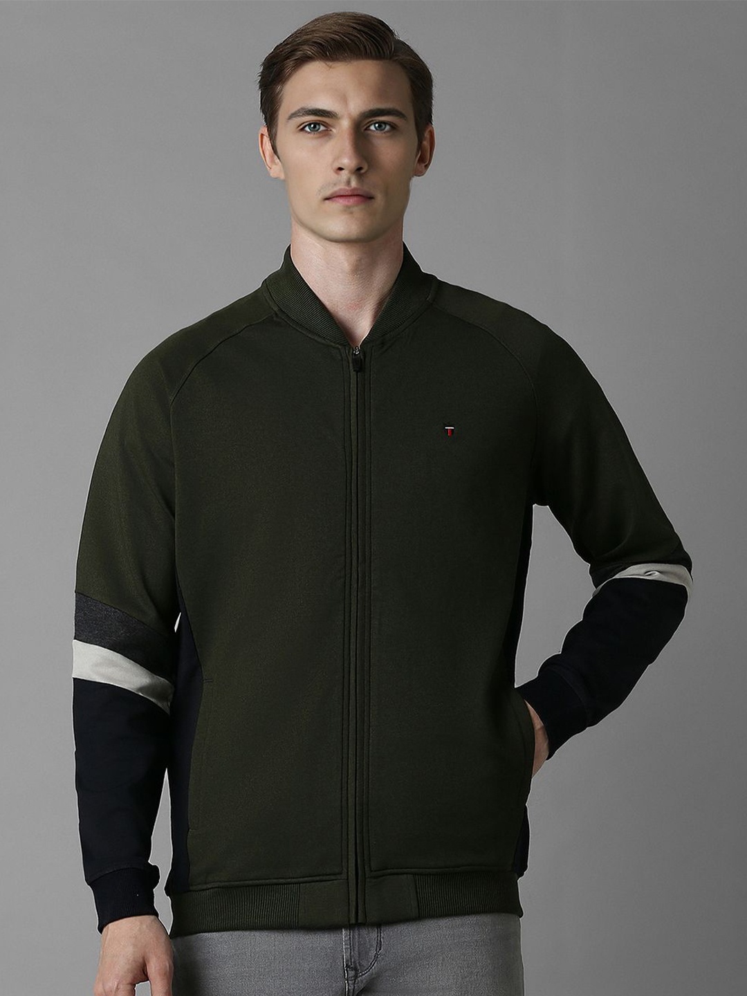 

Louis Philippe Sport Men Sweatshirt, Olive