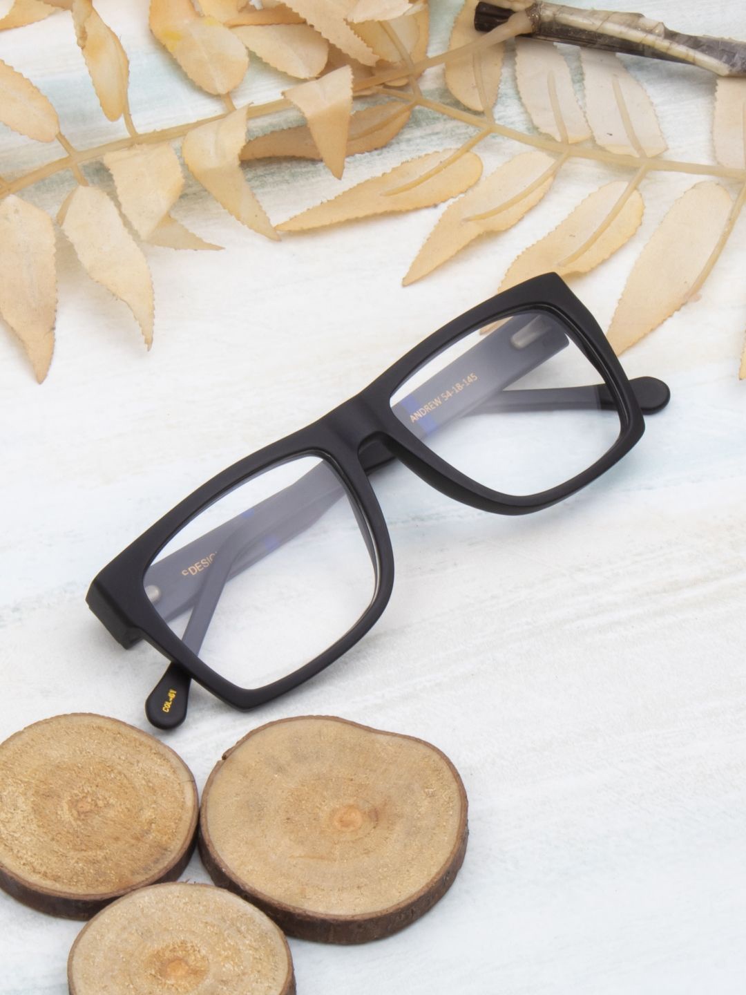 

Ted Smith Unisex 100% Acetate Full Rim Wayfarer Frames, Black