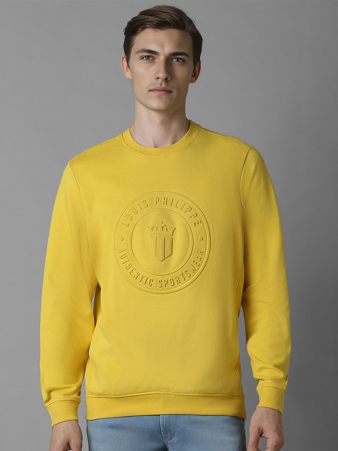 

Louis Philippe Sport Men Printed Sweatshirt, Yellow