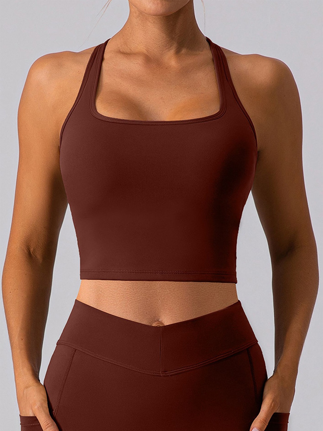 

LULU & SKY Crop Top, Coffee brown