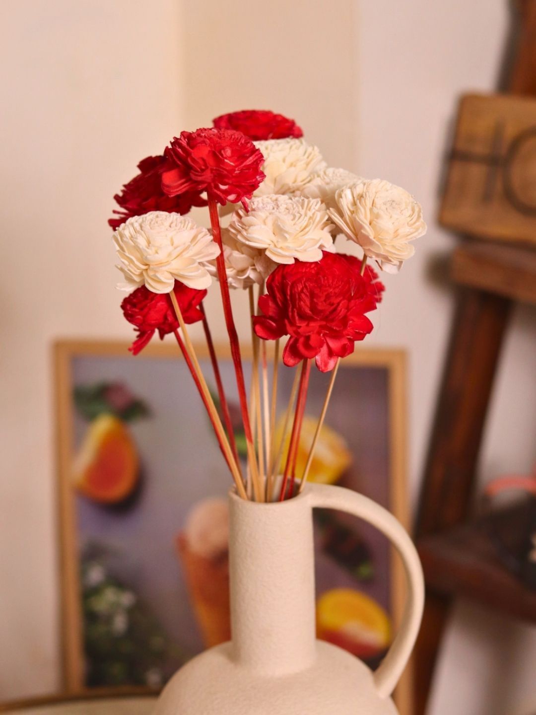 

WEAVING HOMES White Artificial Flower With Pot