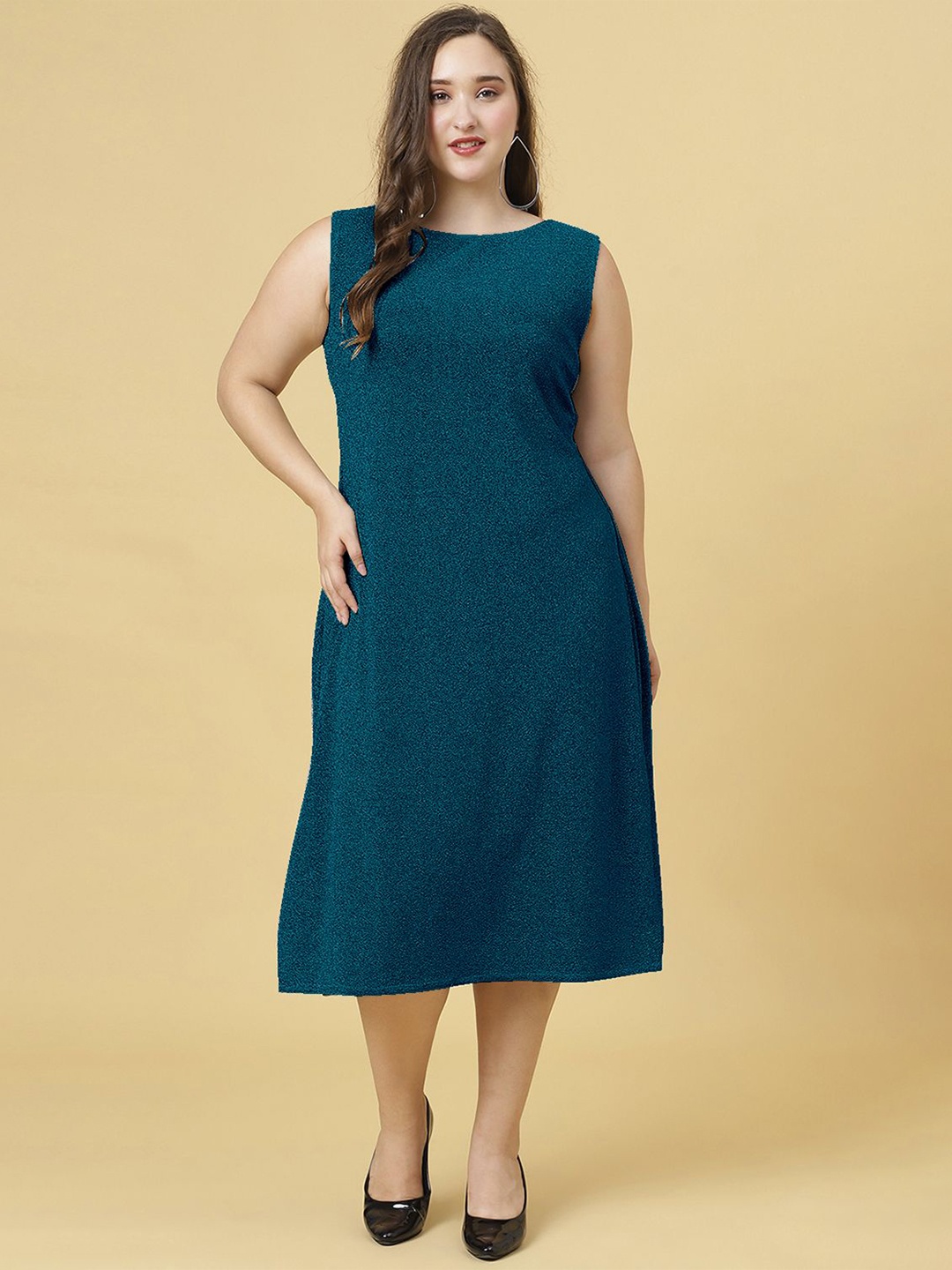 

Curvy Lane Plus Size A-Line Midi Dress, Navy blue
