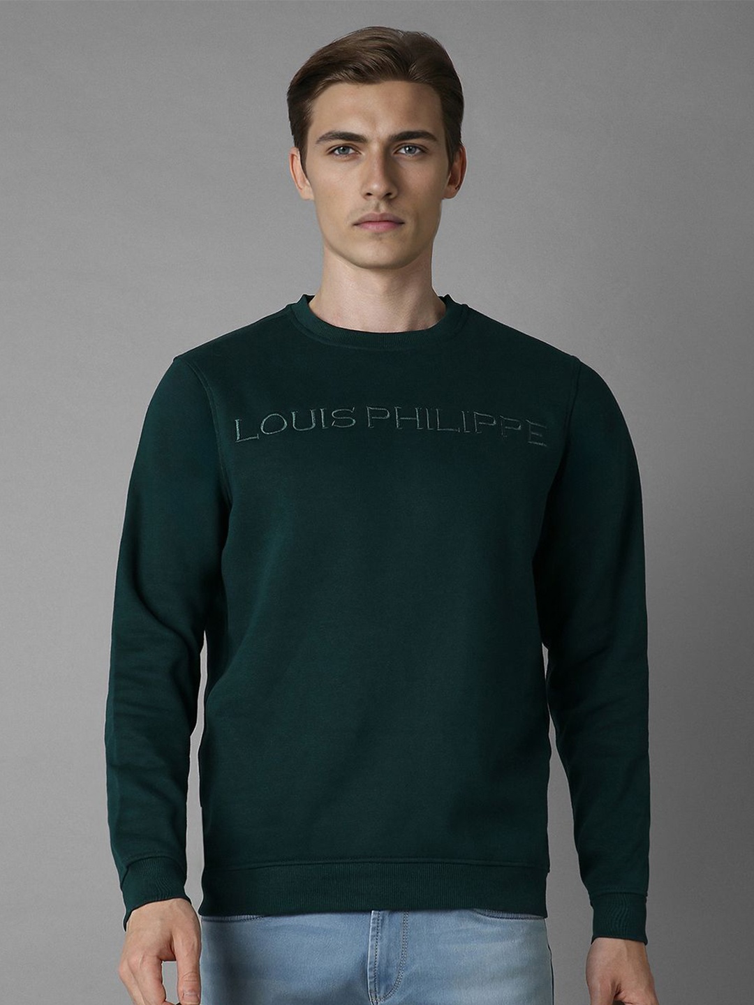 

Louis Philippe Men Printed Sweatshirt, Green