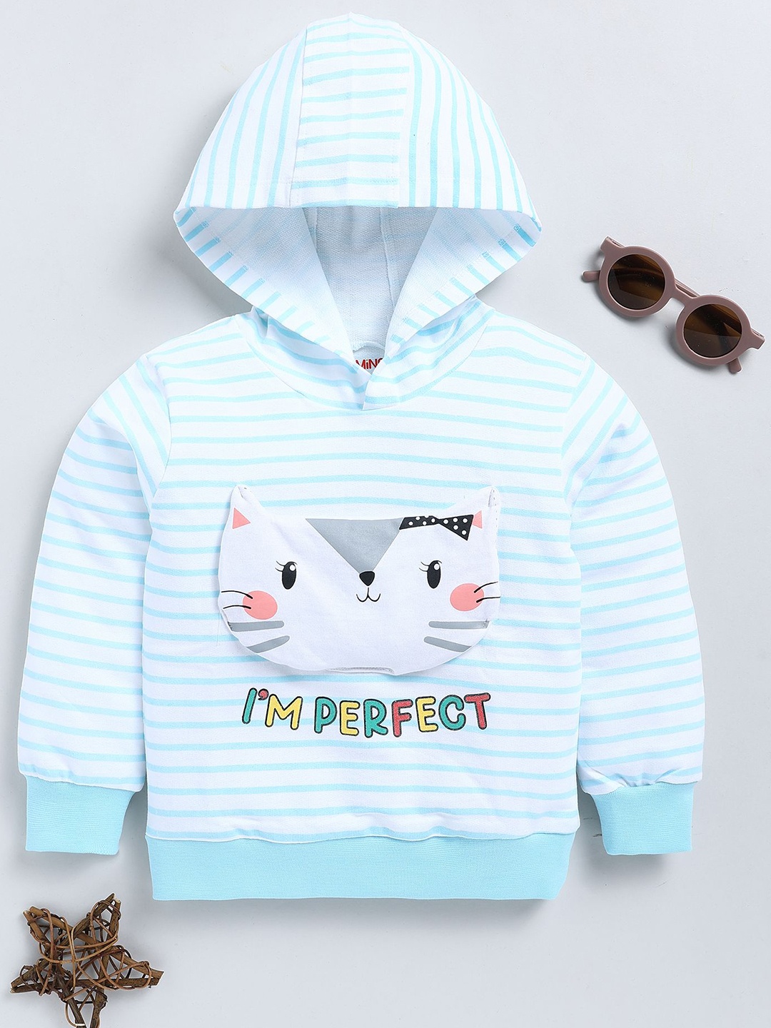 

MIMINO Girls Striped Sweatshirt, Blue