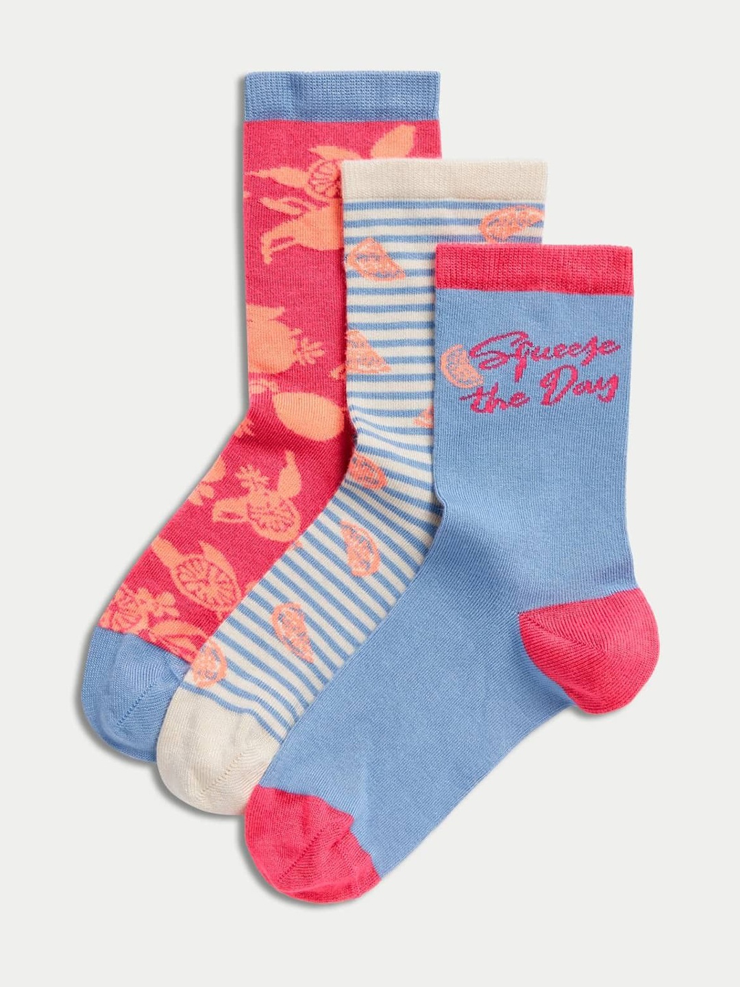 

Marks & Spencer Women Pack Of 3 Ankle Length Socks, Blue